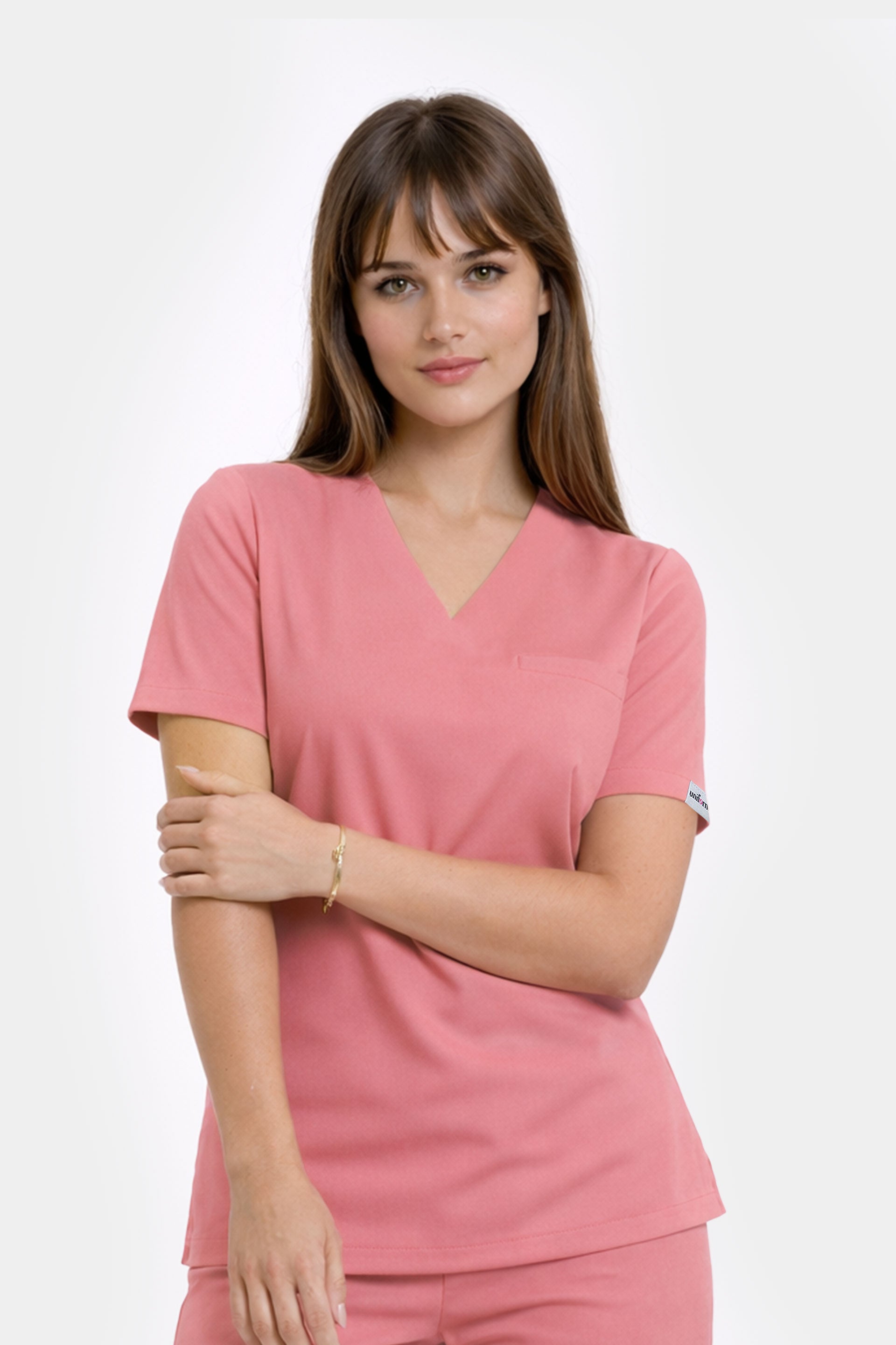 Medyczna bluza damska Cami - kolor rose tan