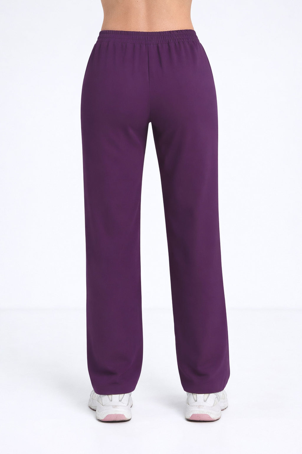 Spodnie damskie Hawaje z szerokimi nogawkami - kolor dark berry