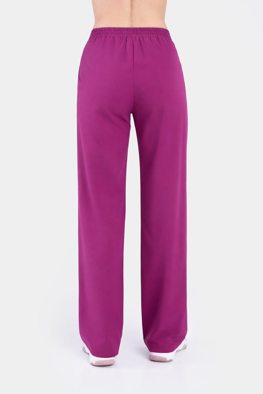 Spodnie damskie Hawaje z szerokimi nogawkami - kolor rouge