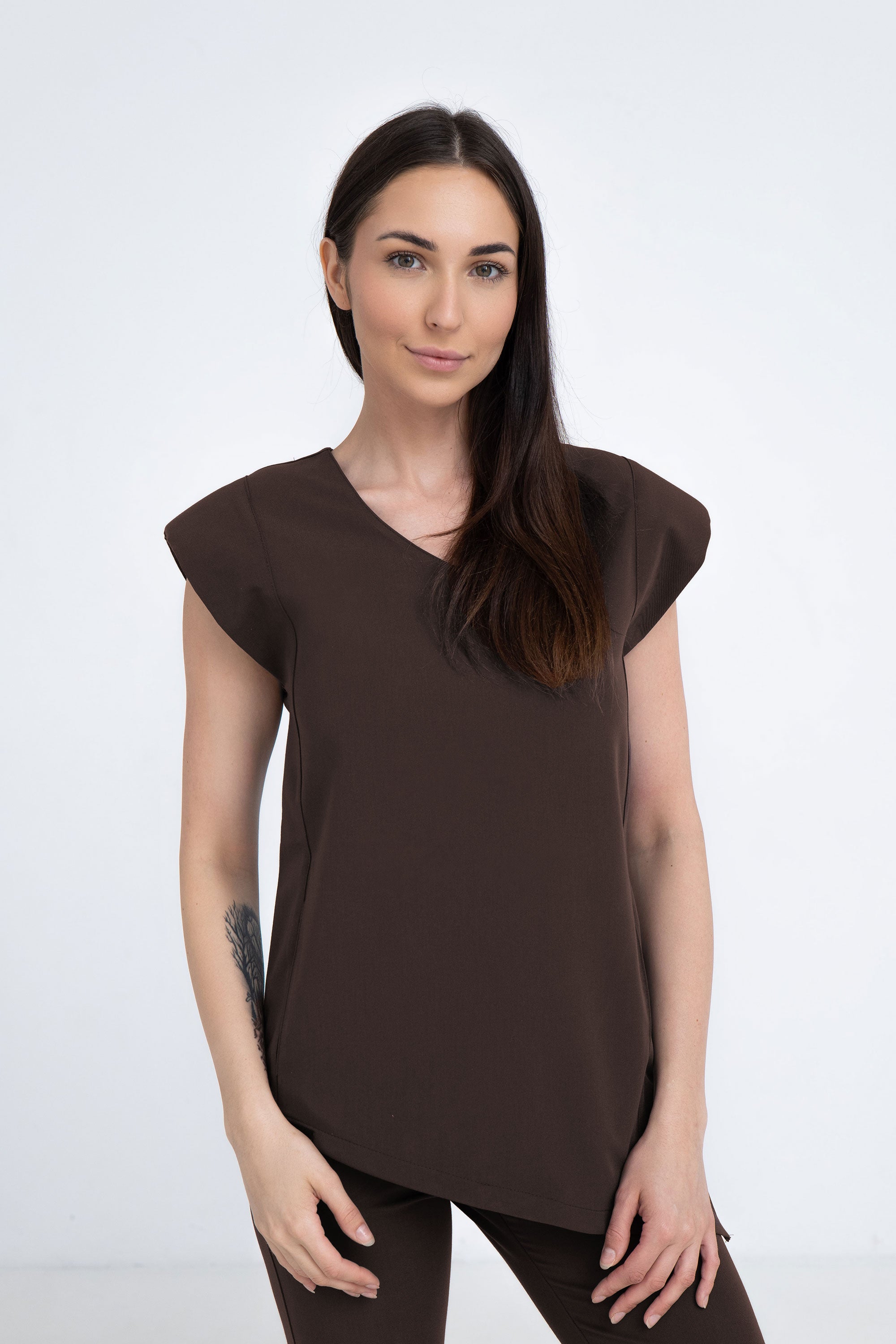 Kosmetyczna bluzka damska Raya - kolor choco