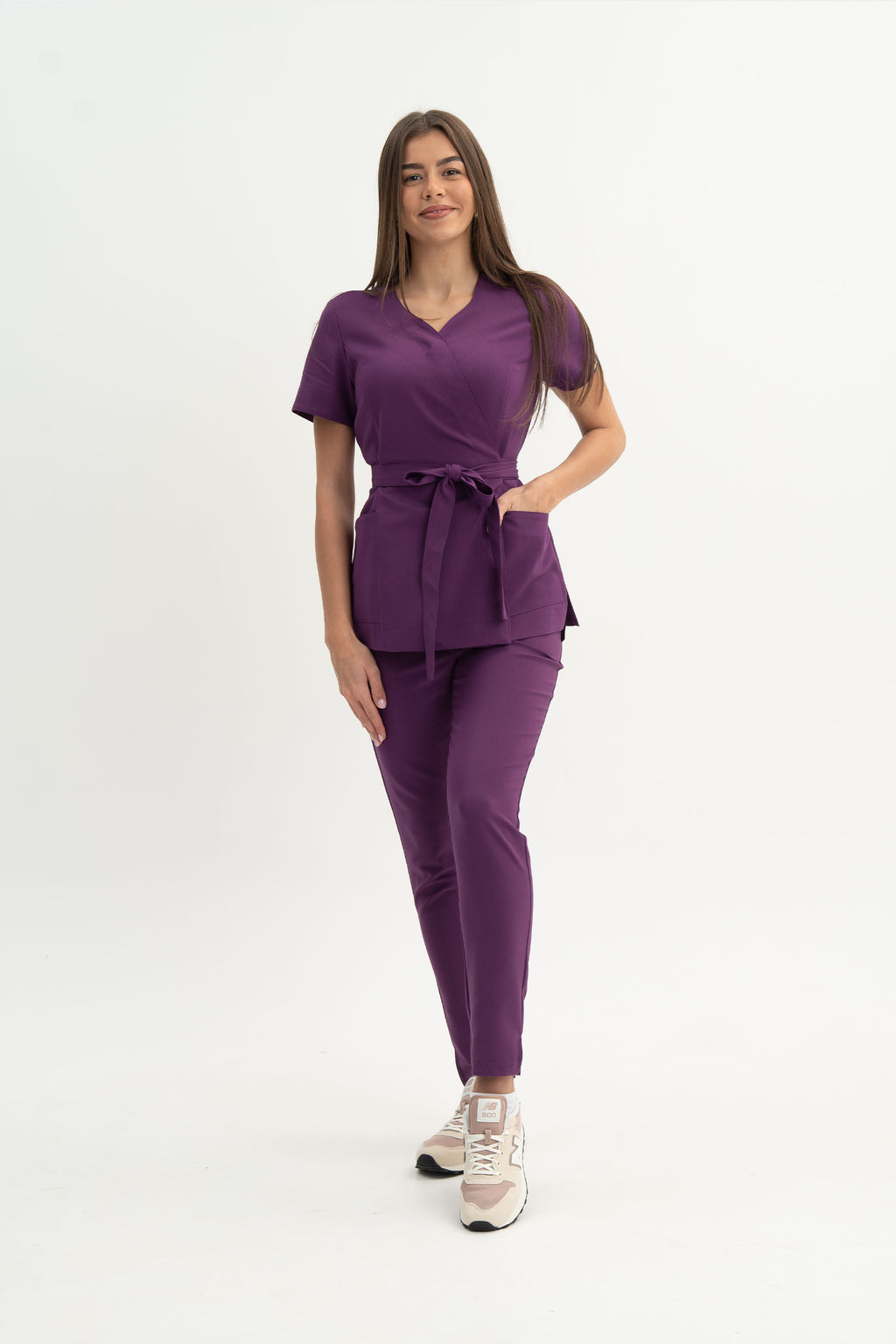 Tunika kosmetyczna Lili Premium - kolor berry velvet