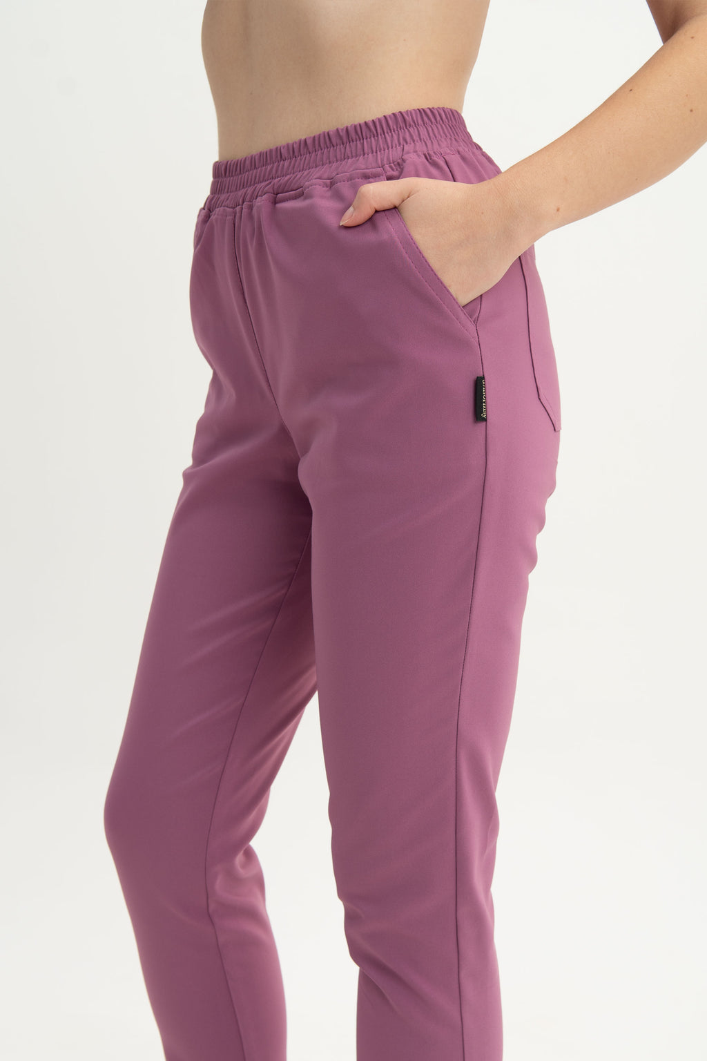 Damskie spodnie medyczne Fit - kolor rose dust