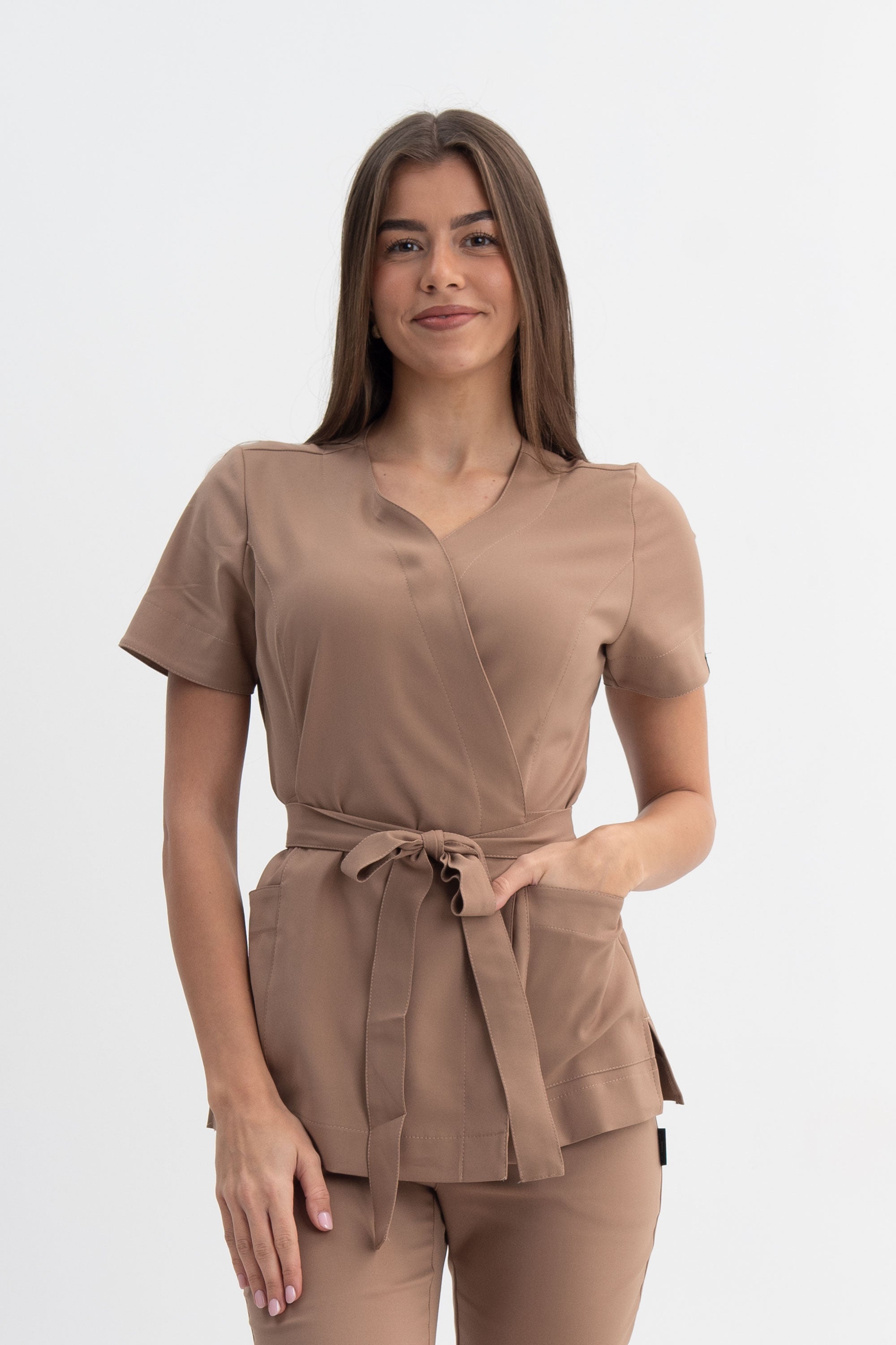 Tunika kosmetyczna Lili Premium - kolor nude cream