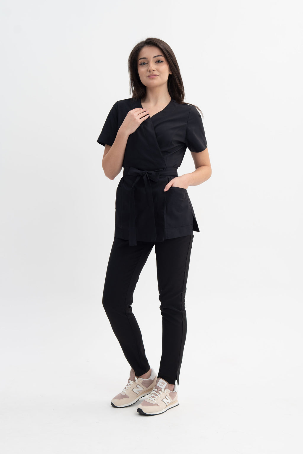 Damskie spodnie medyczne Fit - kolor velvet black