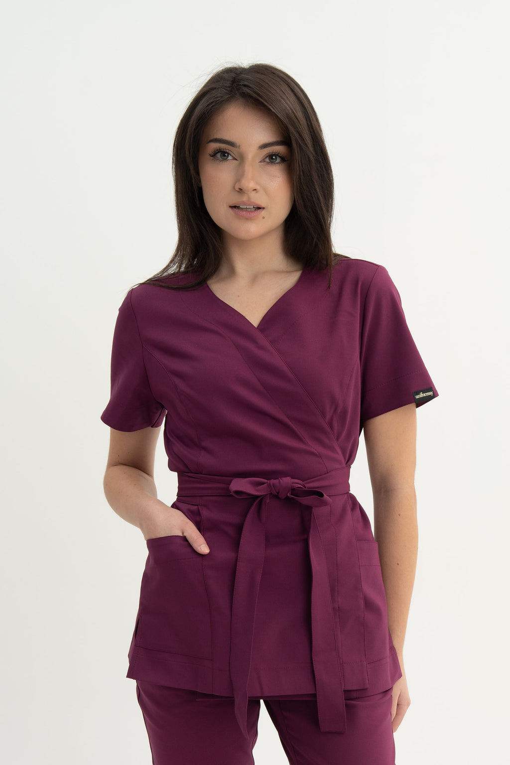 Tunika kosmetyczna Lili Premium - kolor wine berry