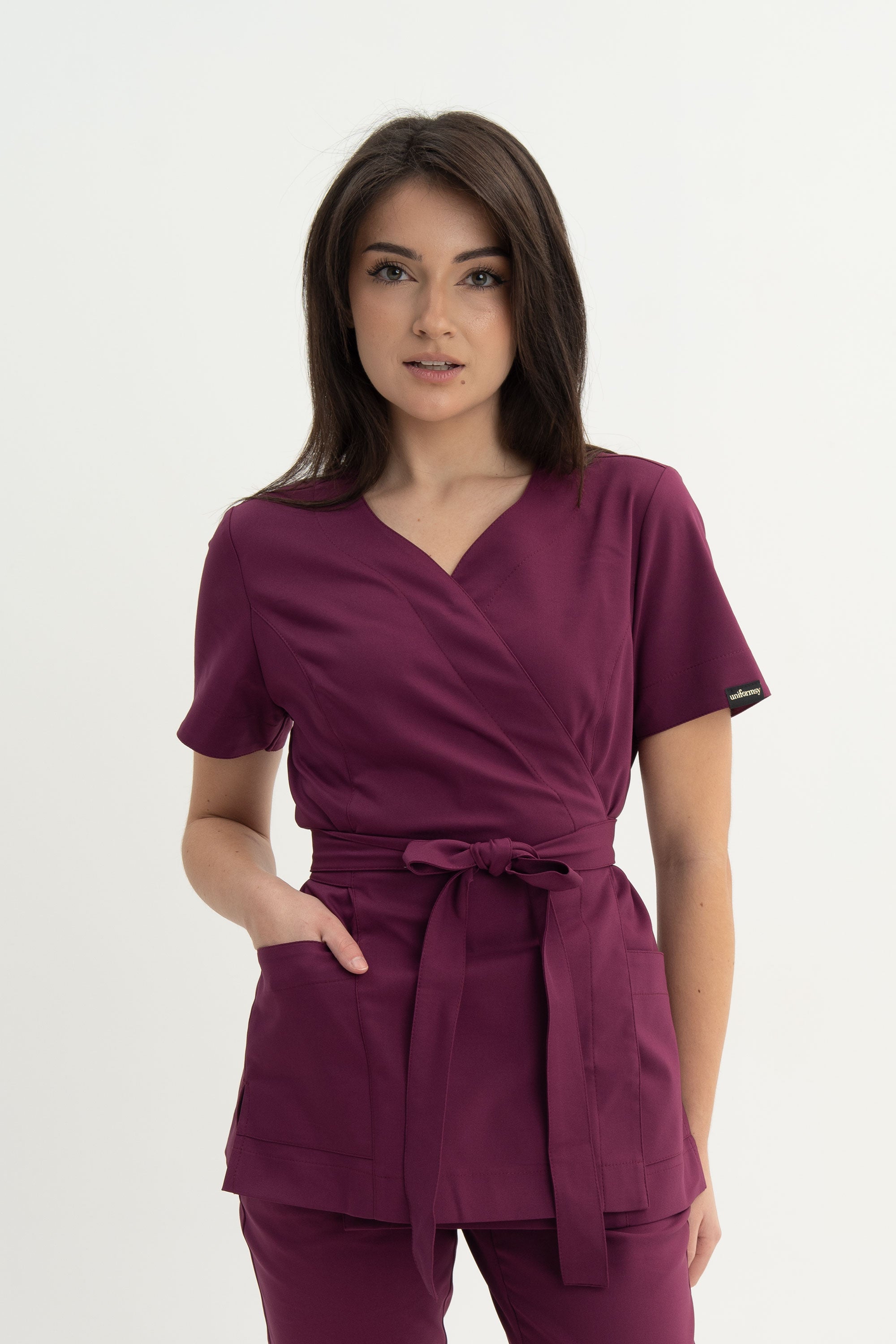 Tunika kosmetyczna Lili Premium - kolor wine berry