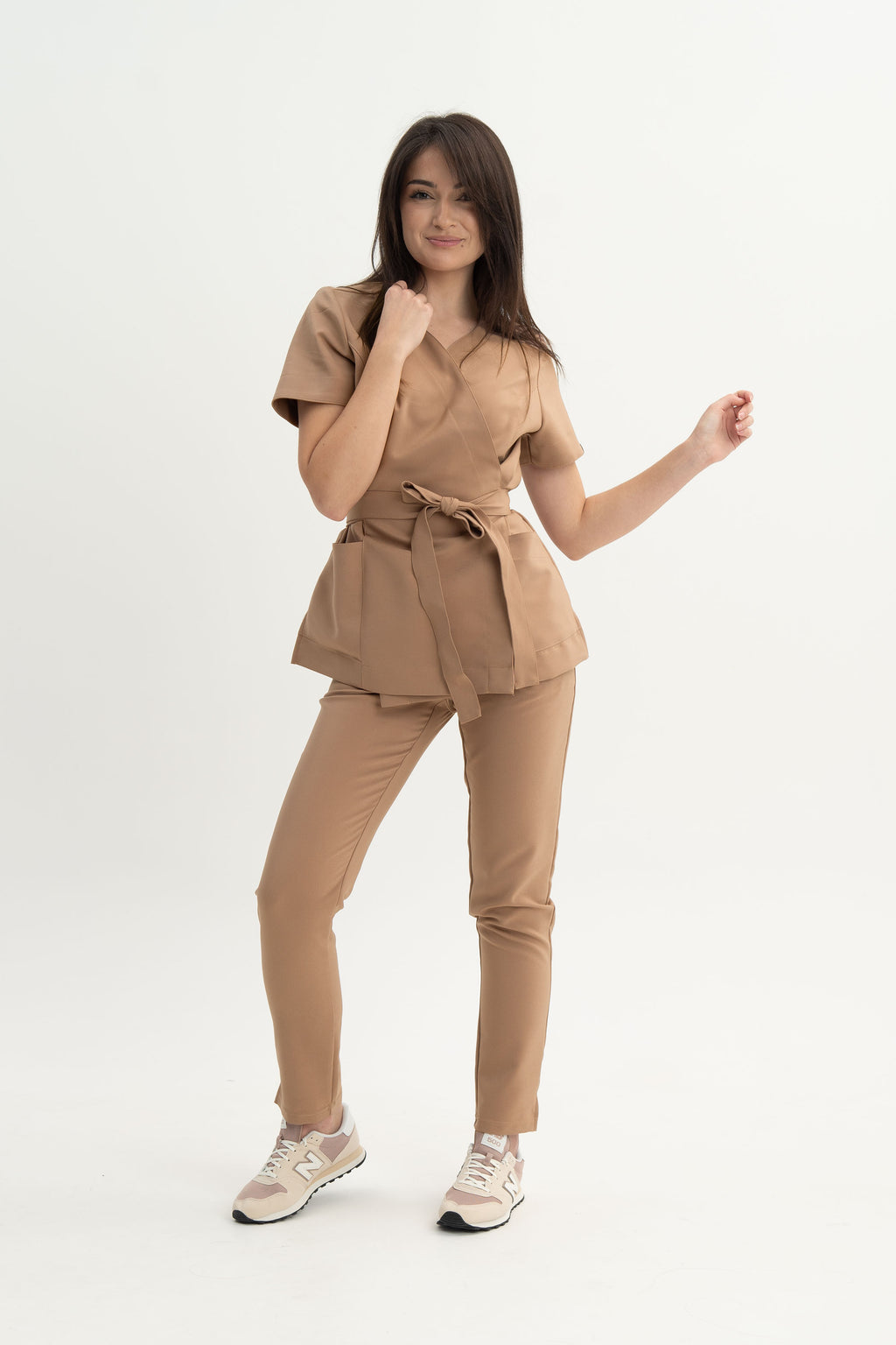 Tunika kosmetyczna Lili Premium - kolor mocha nude