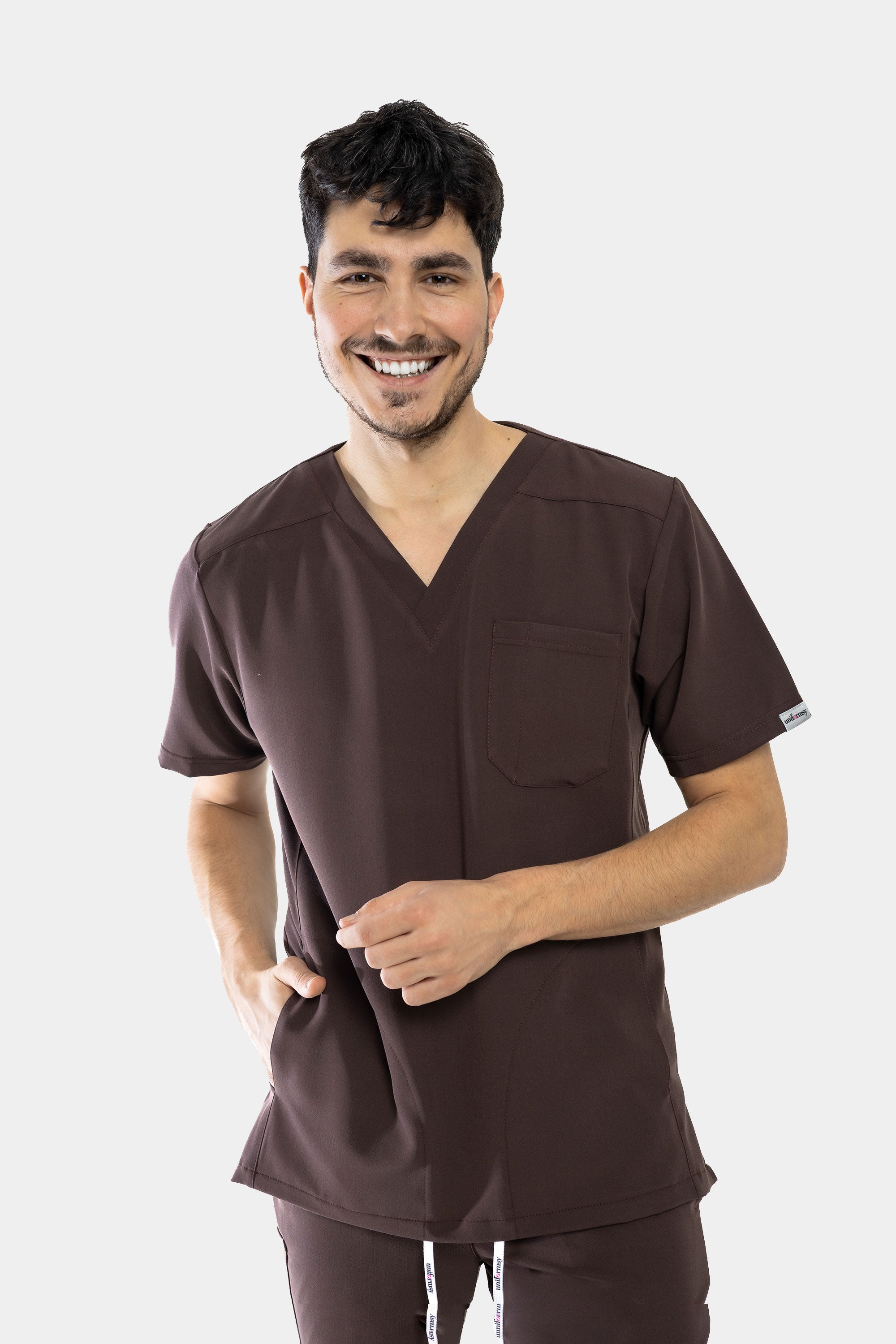 Męska bluza medyczna Harry - kolor choco