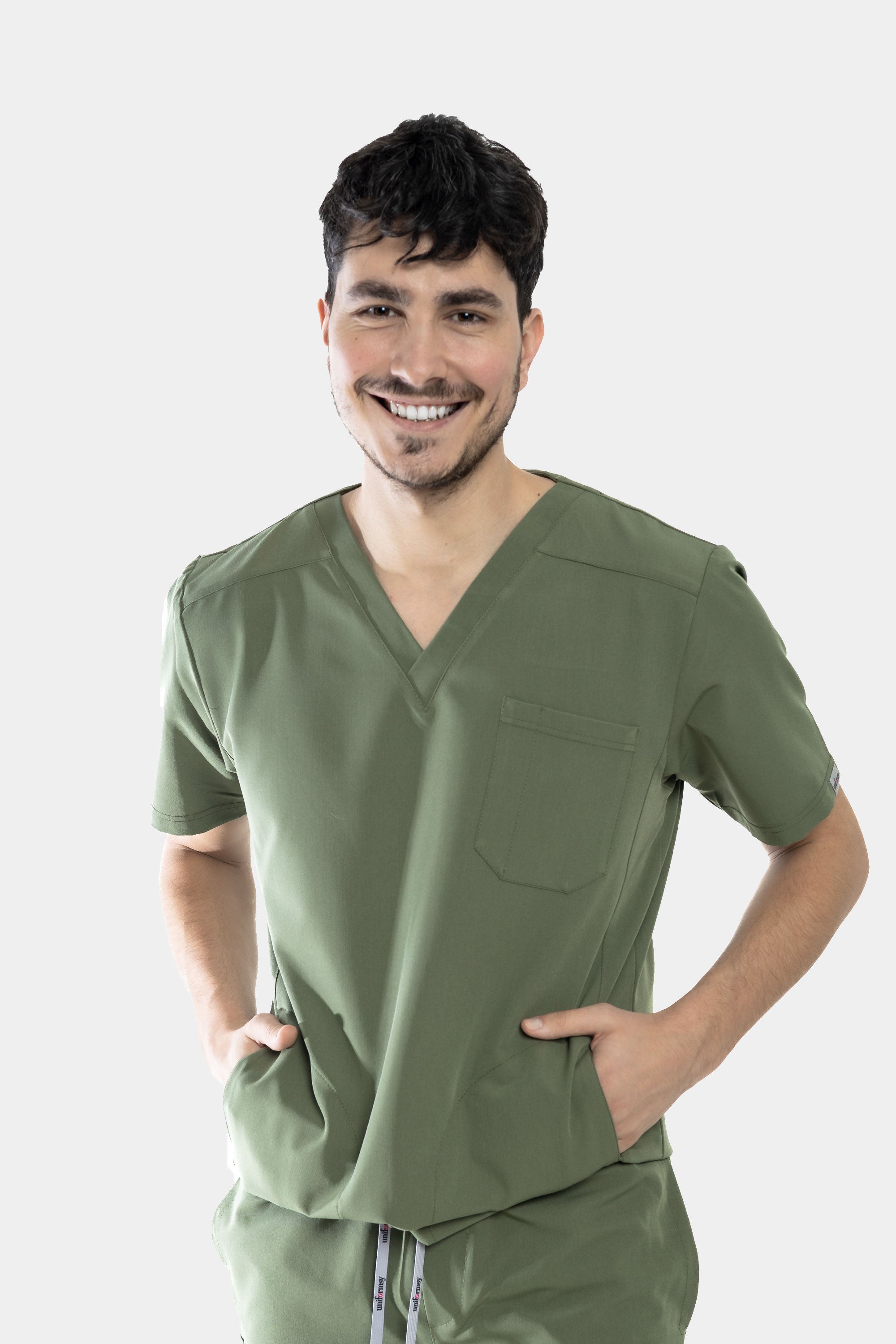 Męska bluza medyczna Harry - kolor olive