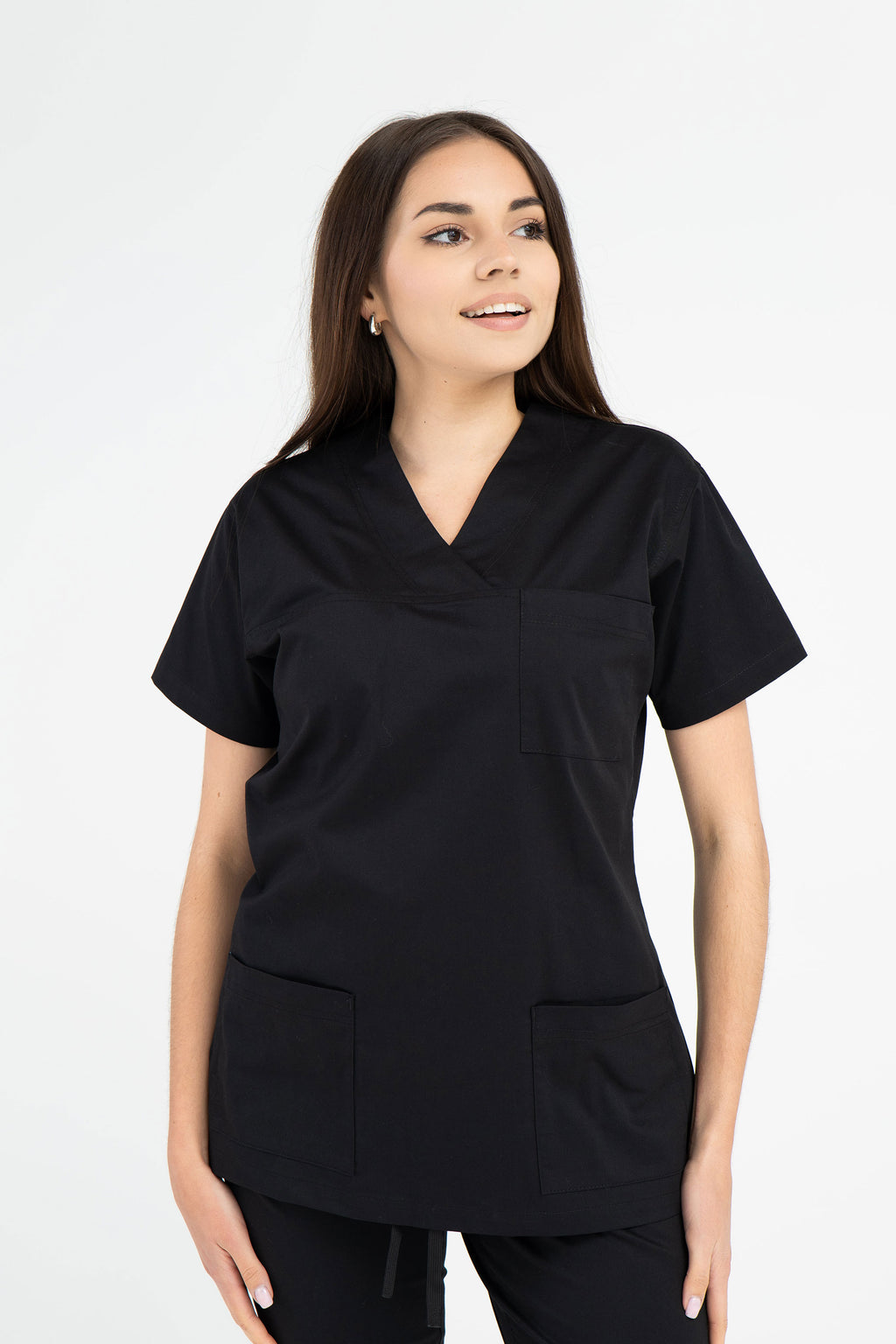 Damska bluza medyczna Nina - kolor czarny