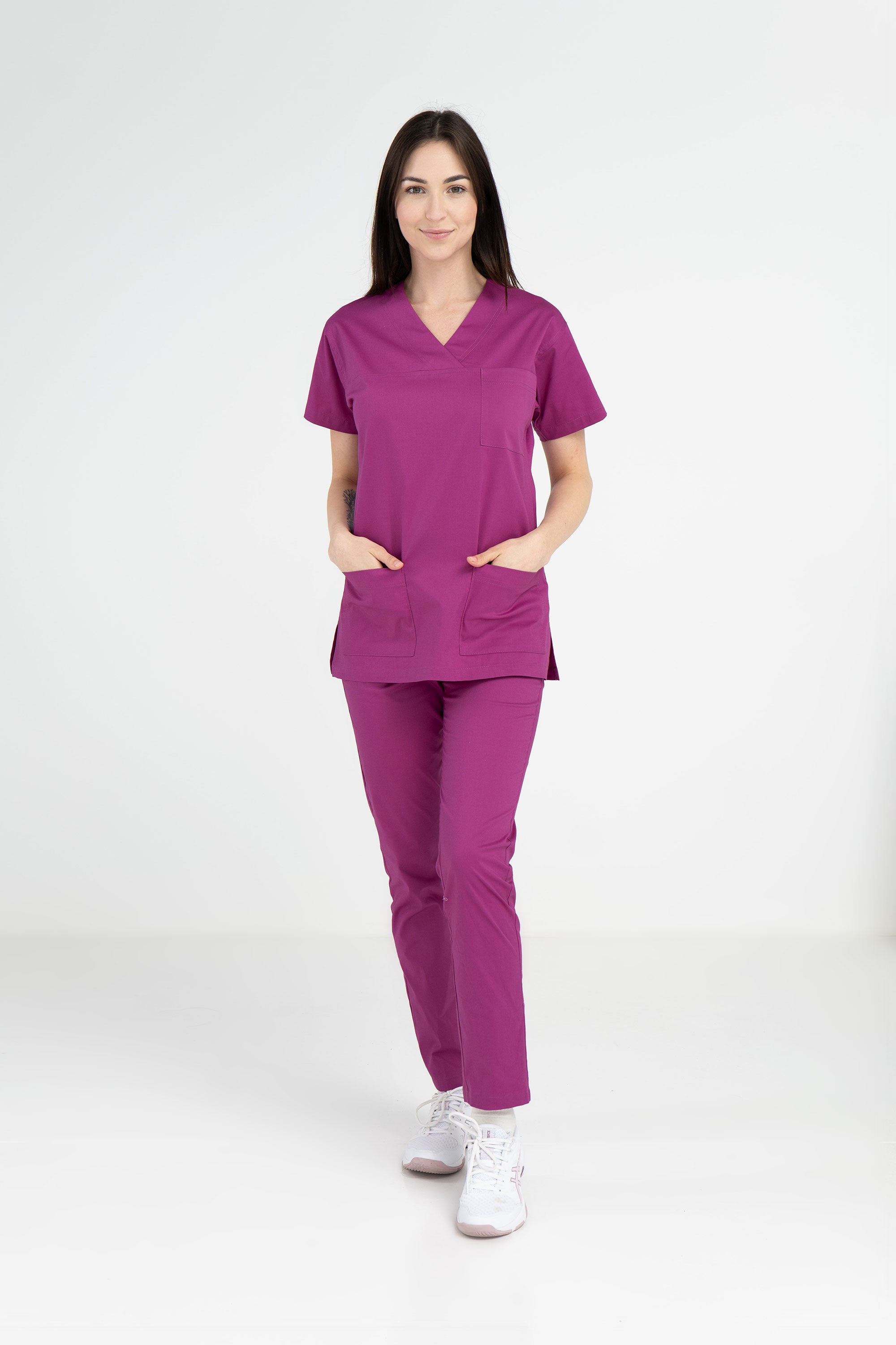 Damska bluza medyczna Nina - kolor fuksja