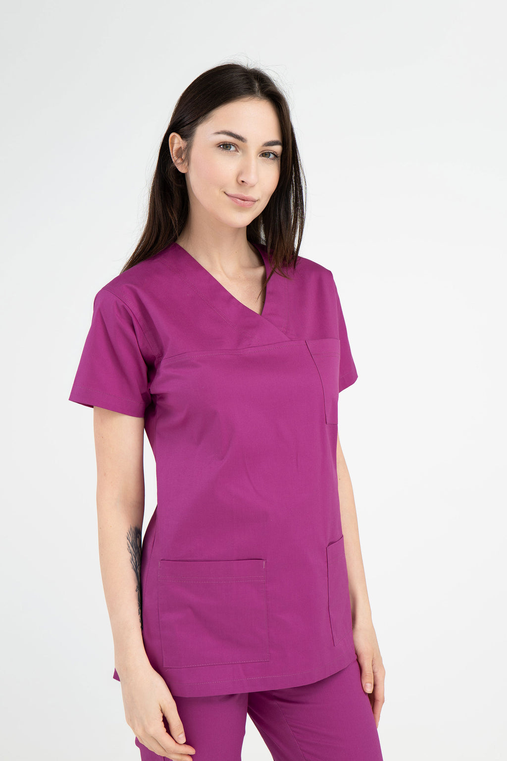 Damska bluza medyczna Nina - kolor fuksja