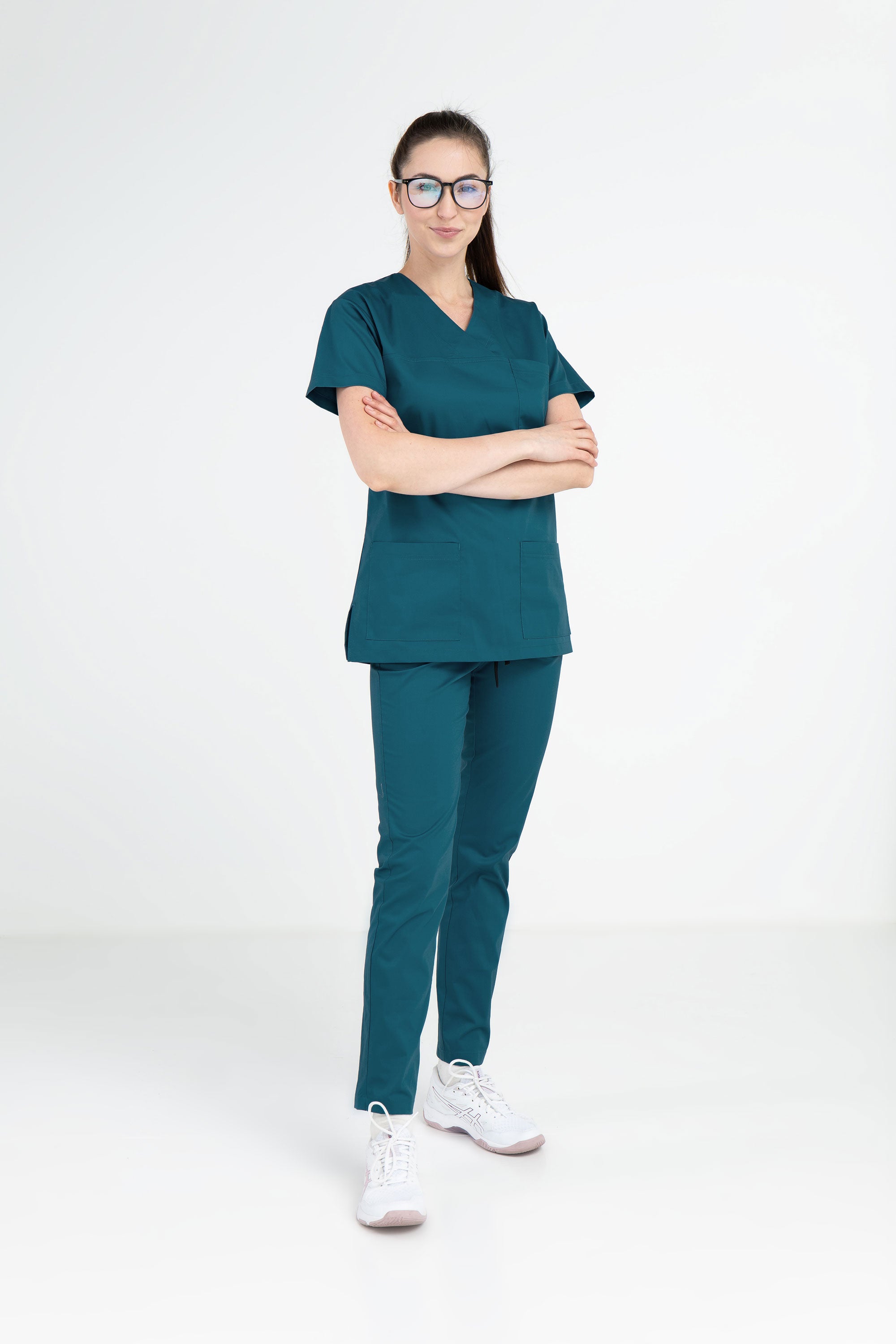 Damska bluza medyczna Nina - kolor morski
