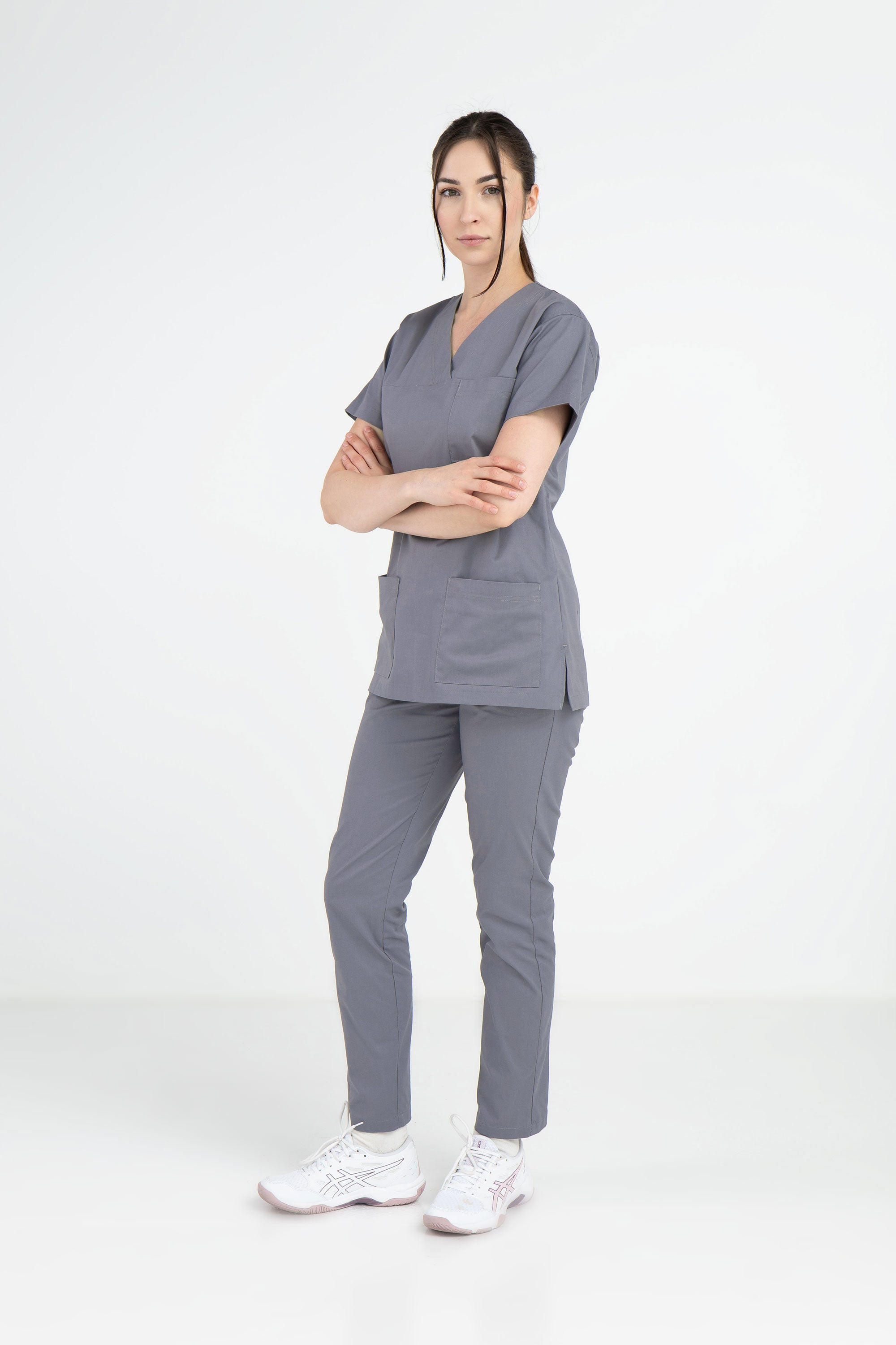 Damska bluza medyczna Nina - kolor popiel