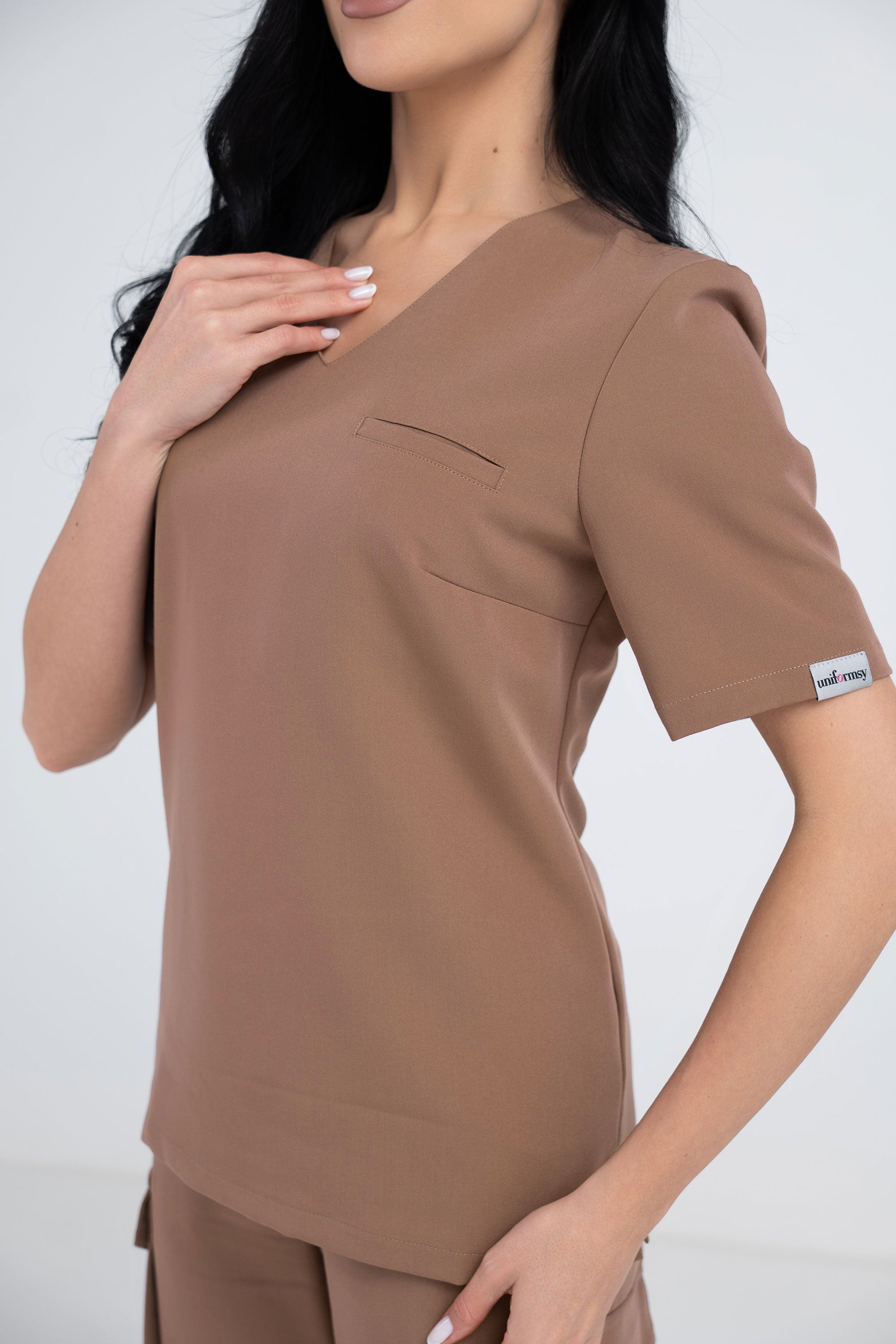 Medyczna bluza damska Cami - kolor carmel