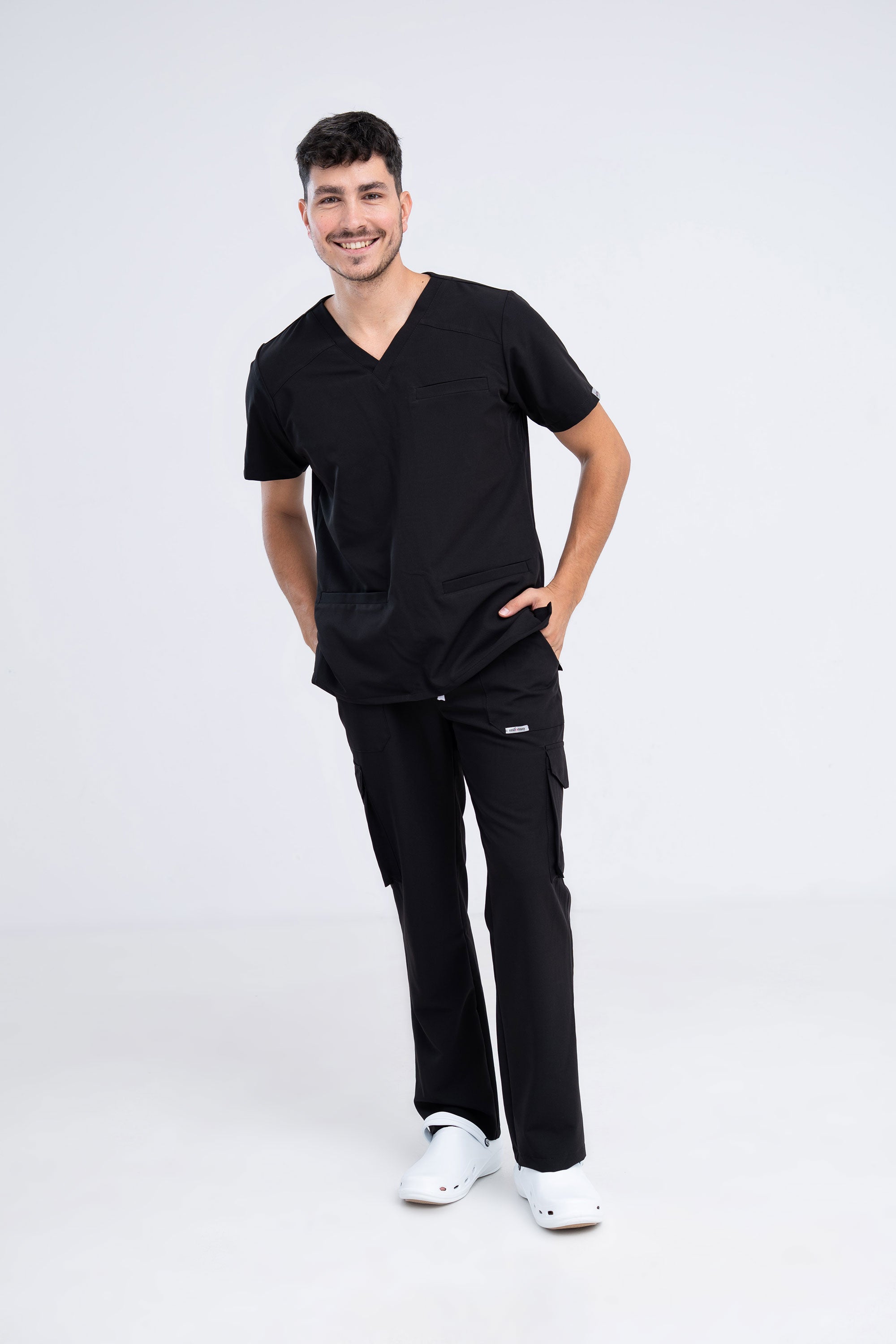 Medyczna bluza męska Stanley i męskie spodnie medyczne Bojówki - kolor black 