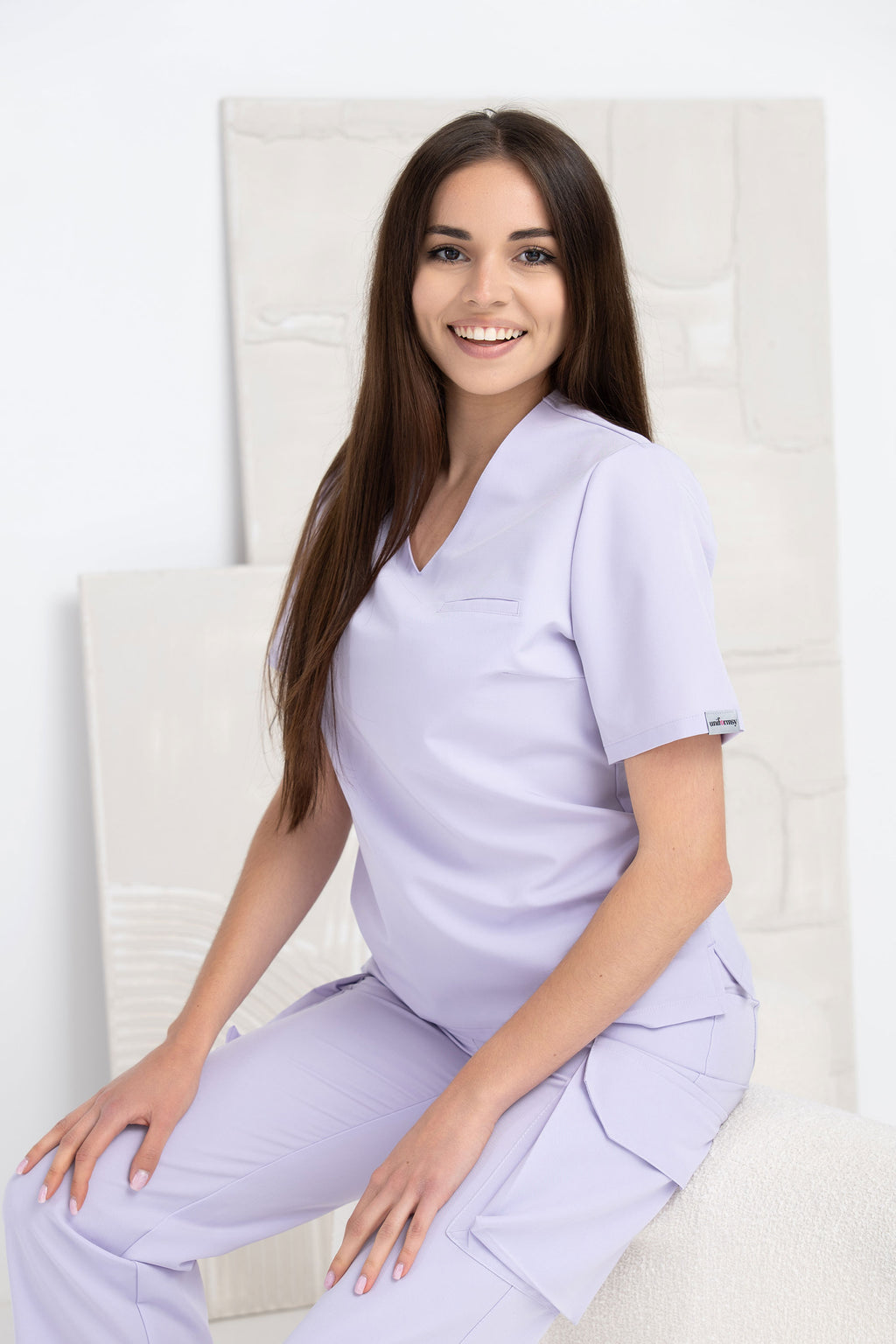 Medyczna bluza damska Cami - kolor pastel lilac