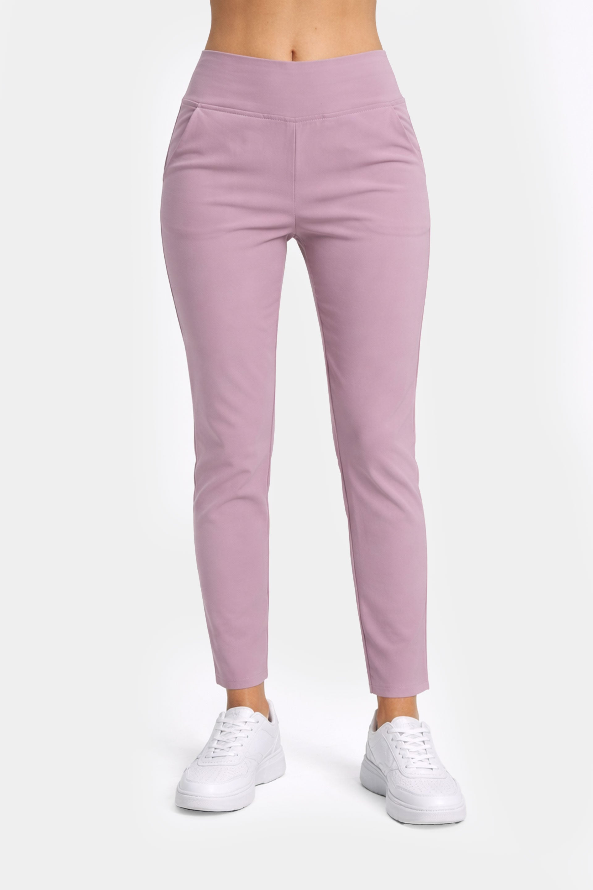 Medyczne spodnie damskie Fitness - kolor blush lilac
