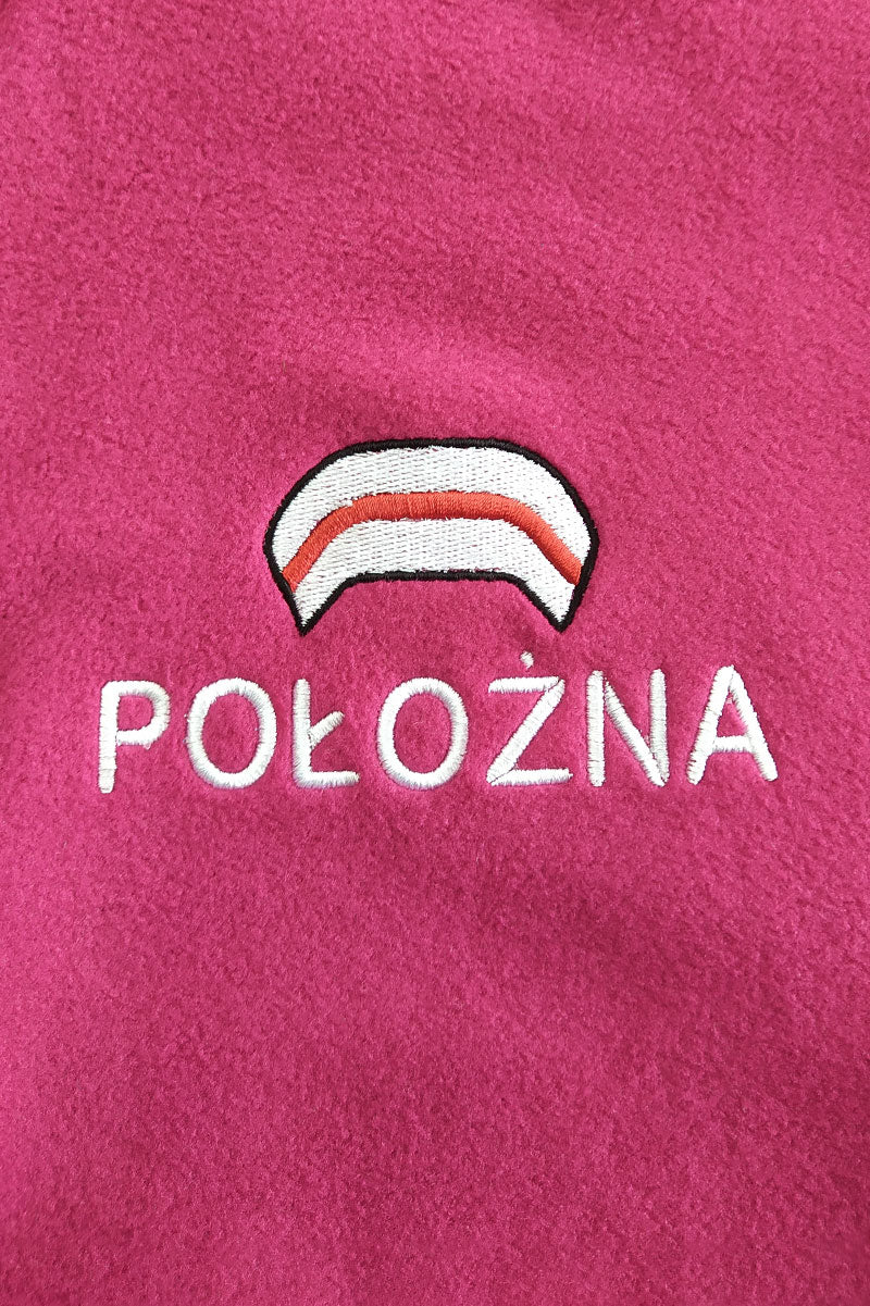 Haft POŁOŻNA na piersi i plecach