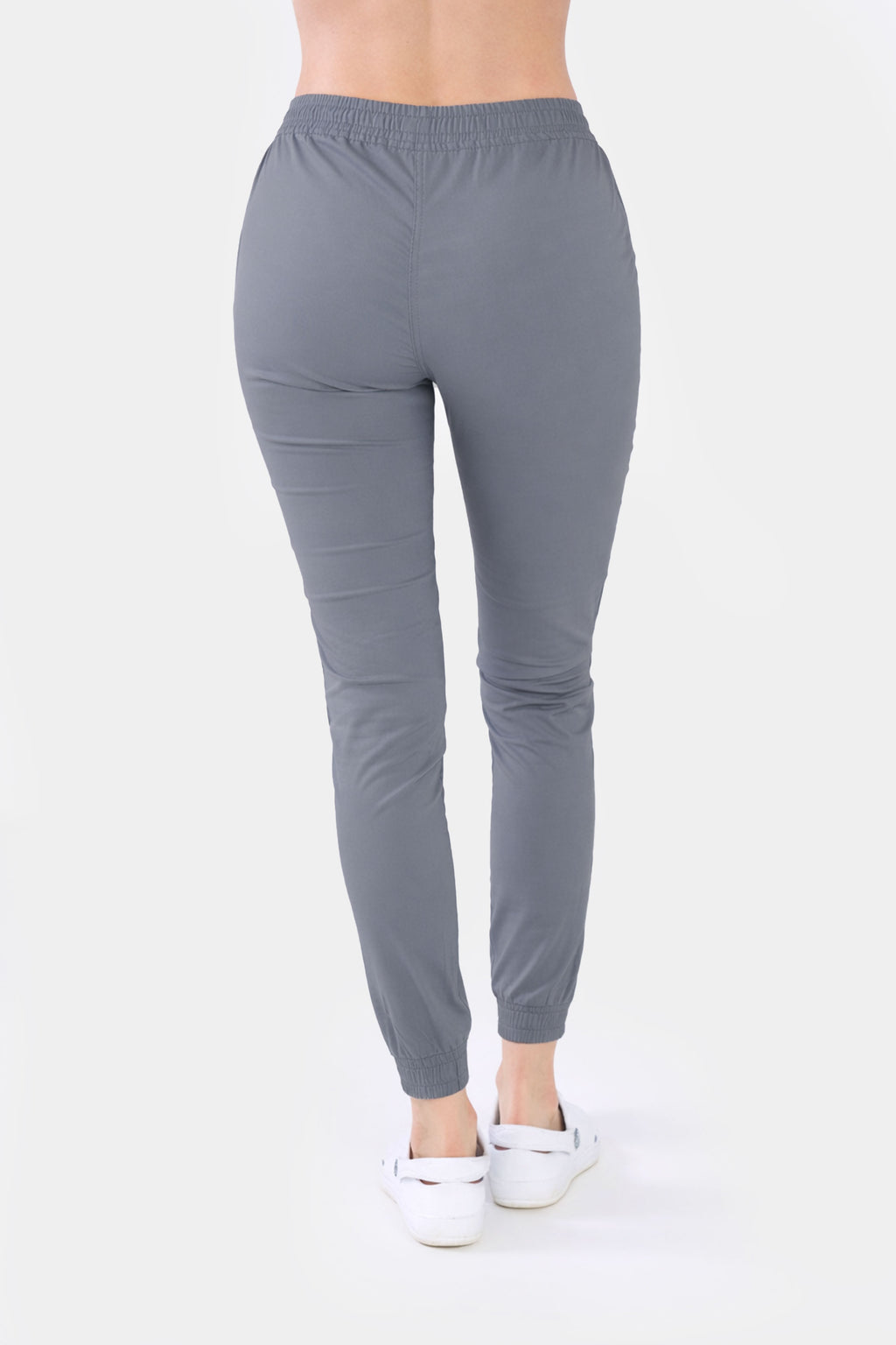 Medyczne spodnie damskie joggery - kolor popiel