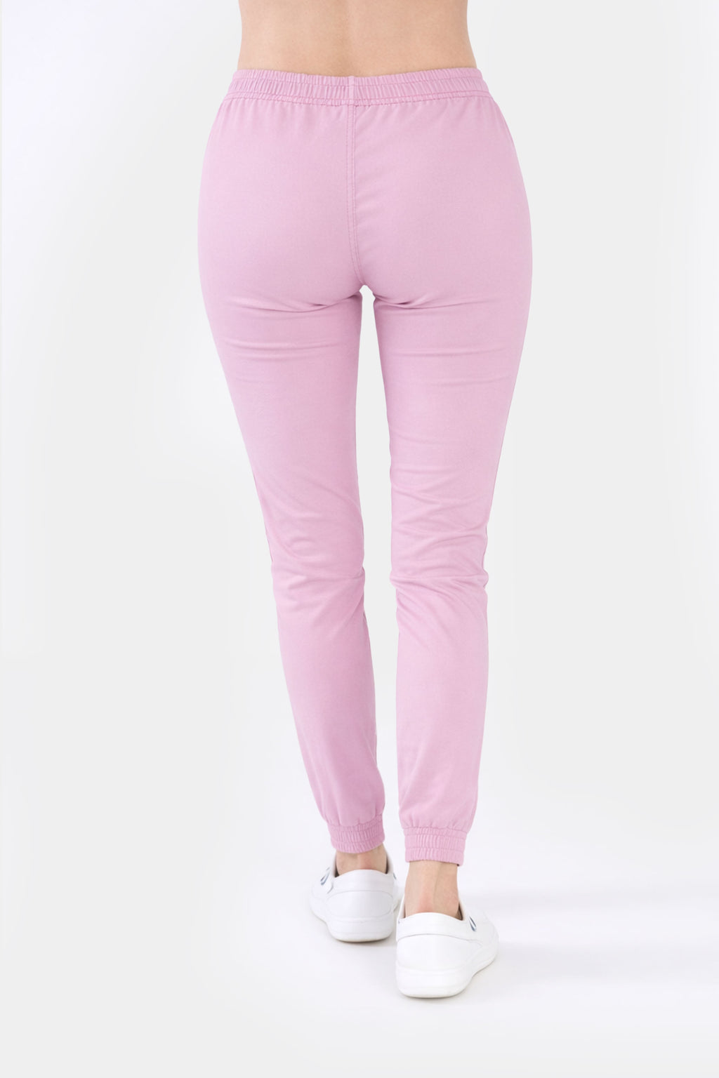Medyczne spodnie damskie joggery - kolor różowy