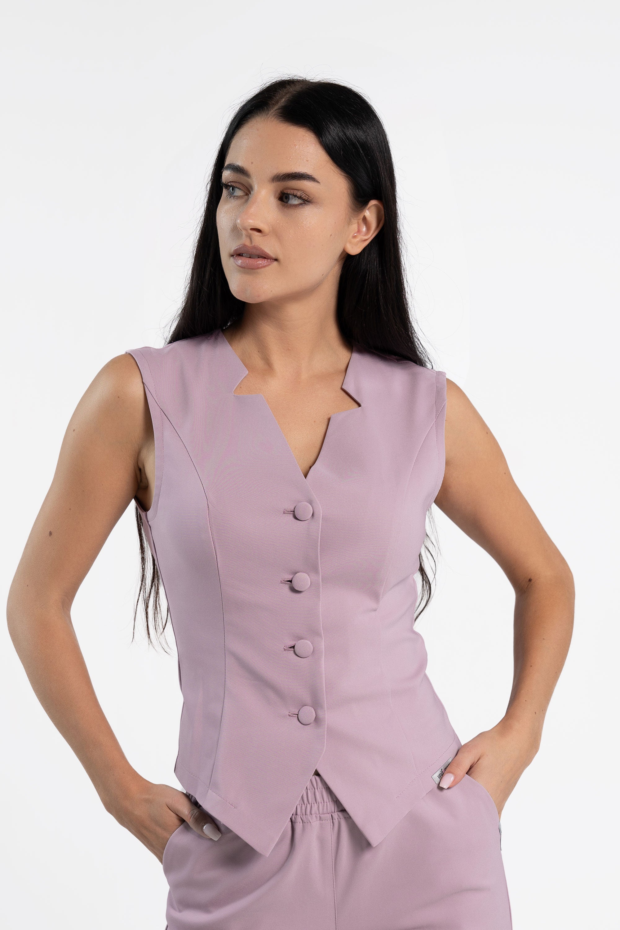 Kosmetyczna kamizelka damska - kolor blush lilac