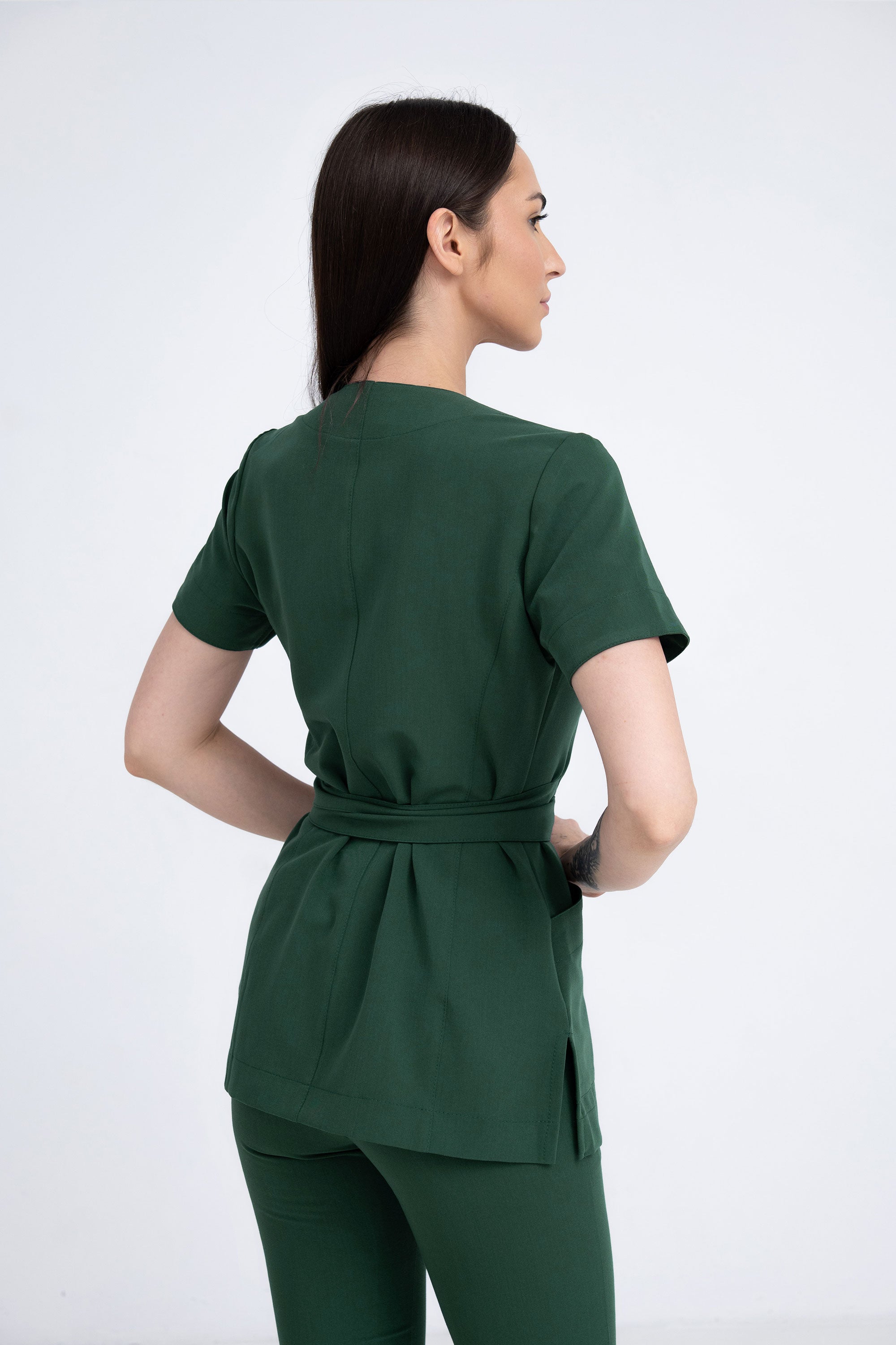 Kosmetyczna tunika damska Lili Soft - kolor dark green