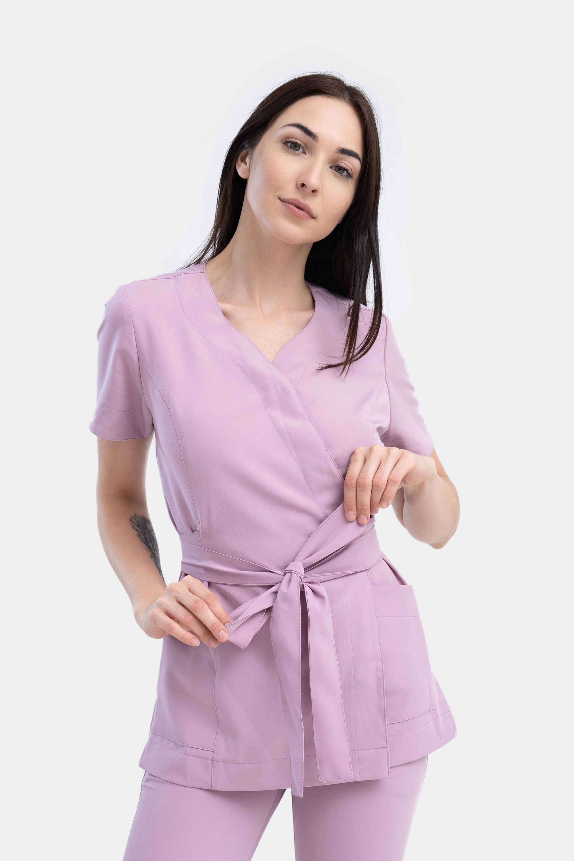 Kosmetyczna tunika damska Lili Soft - kolor pudra rose