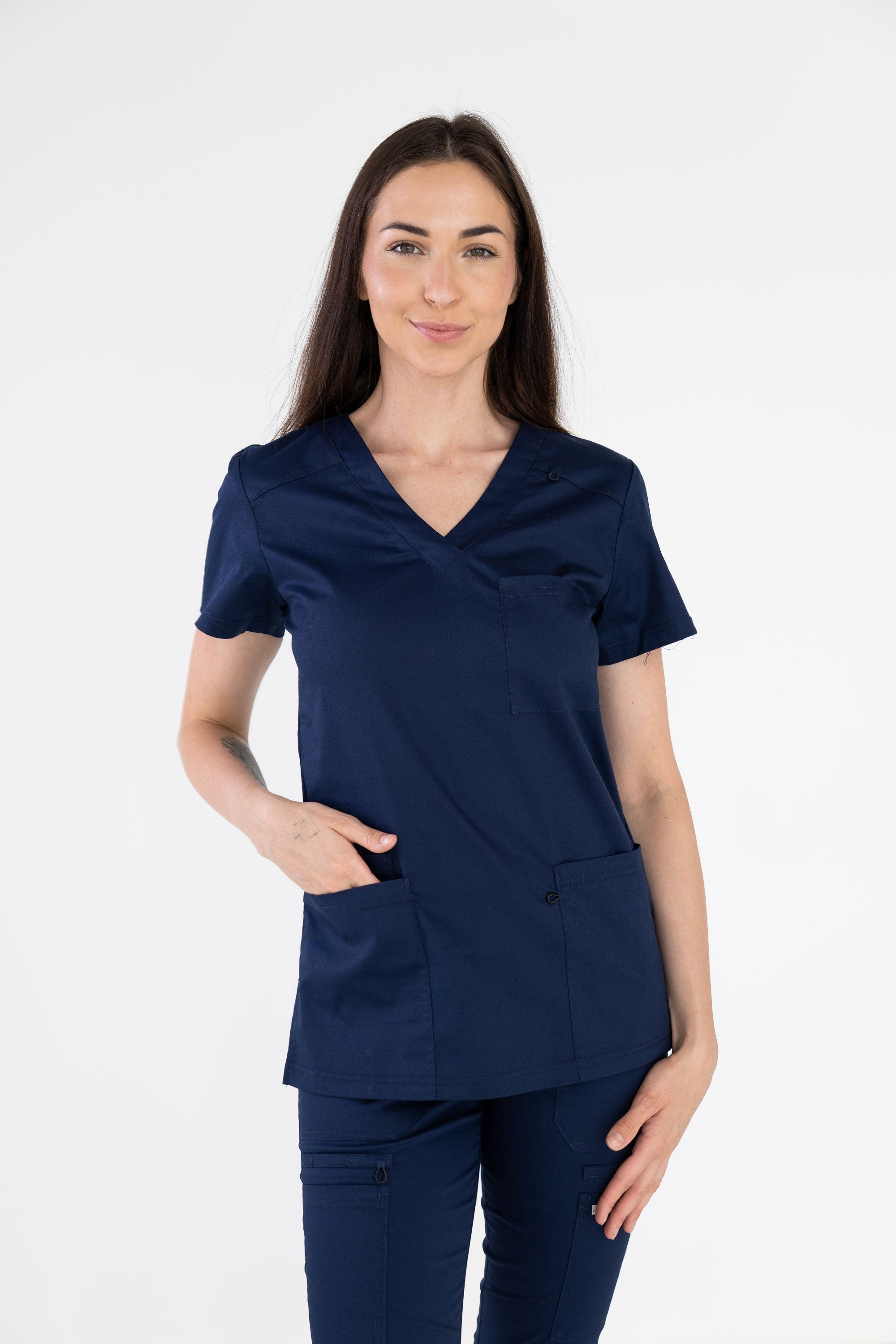 Medyczna bluza damska Medi #popielaty - kolor granatowy