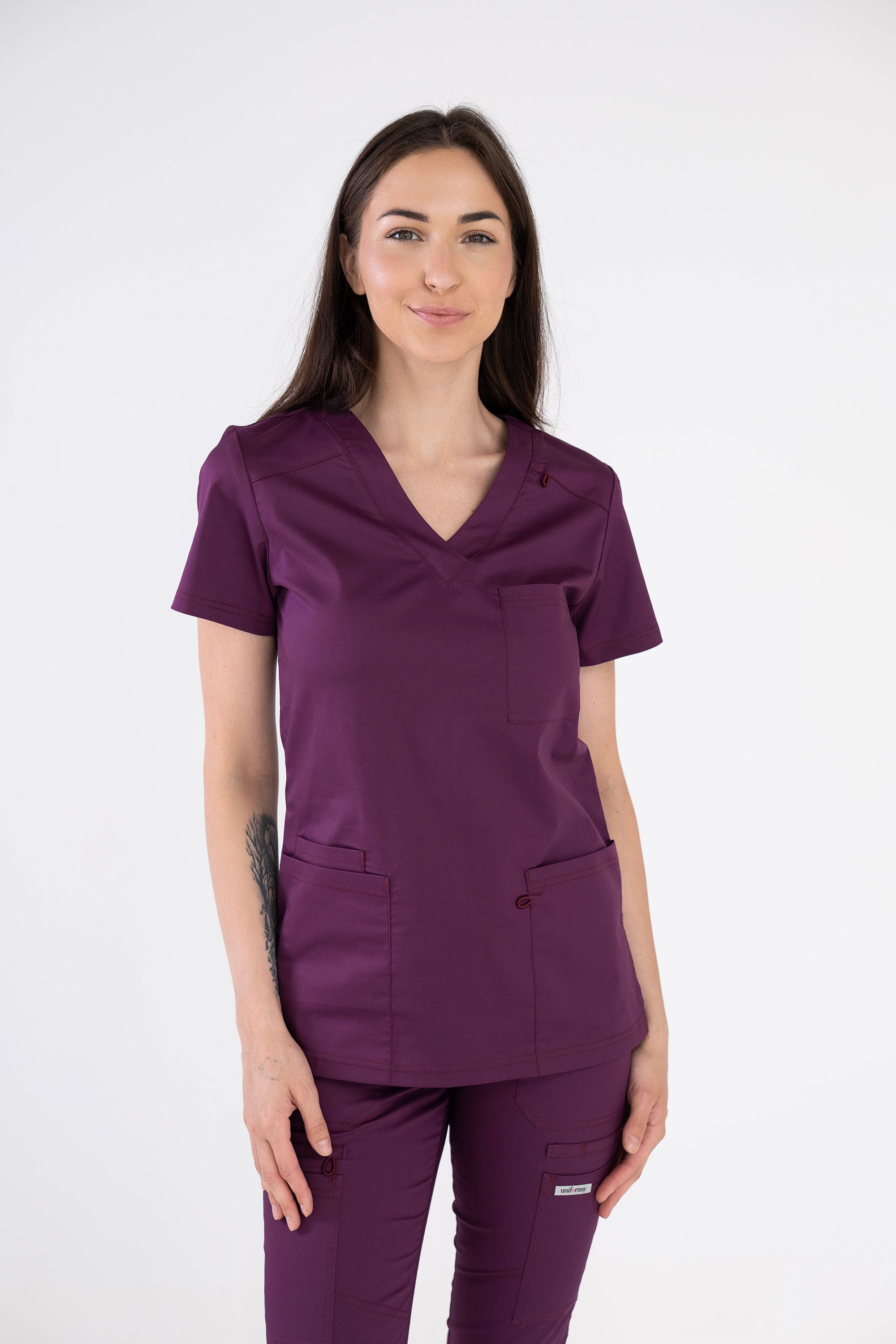 Medyczna bluza damska Medi - kolor jagodowy