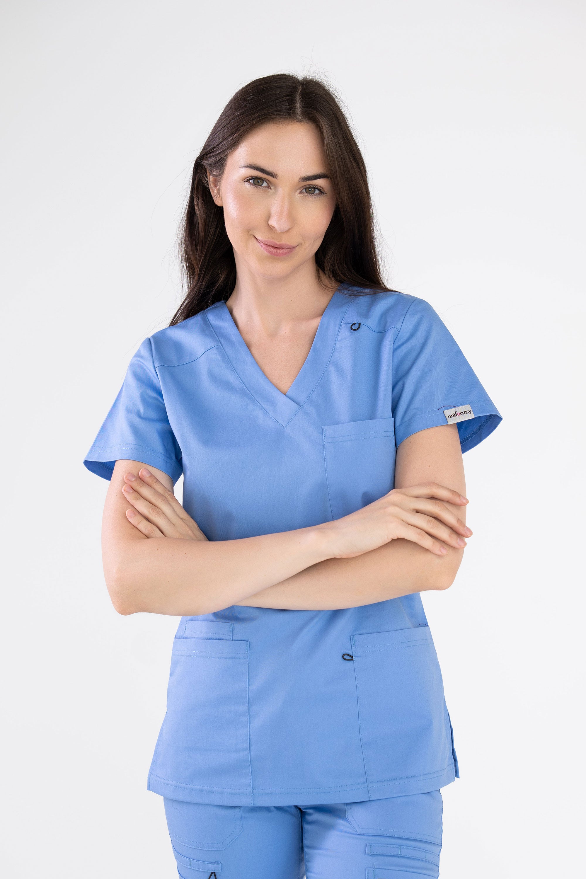 Medyczna bluza damska Medi #popielaty - kolor niebieski