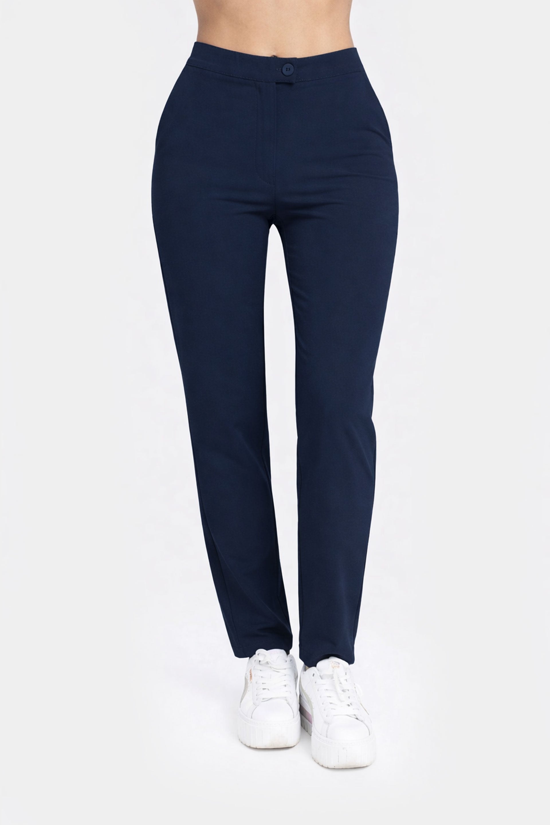 Damskie spodnie Mira Soft - kolor dark navy