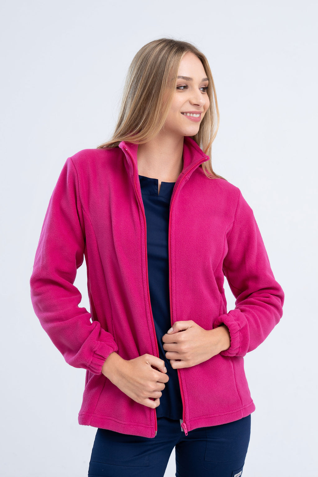 Polarowa bluza medyczna damska Adela - kolor amarant