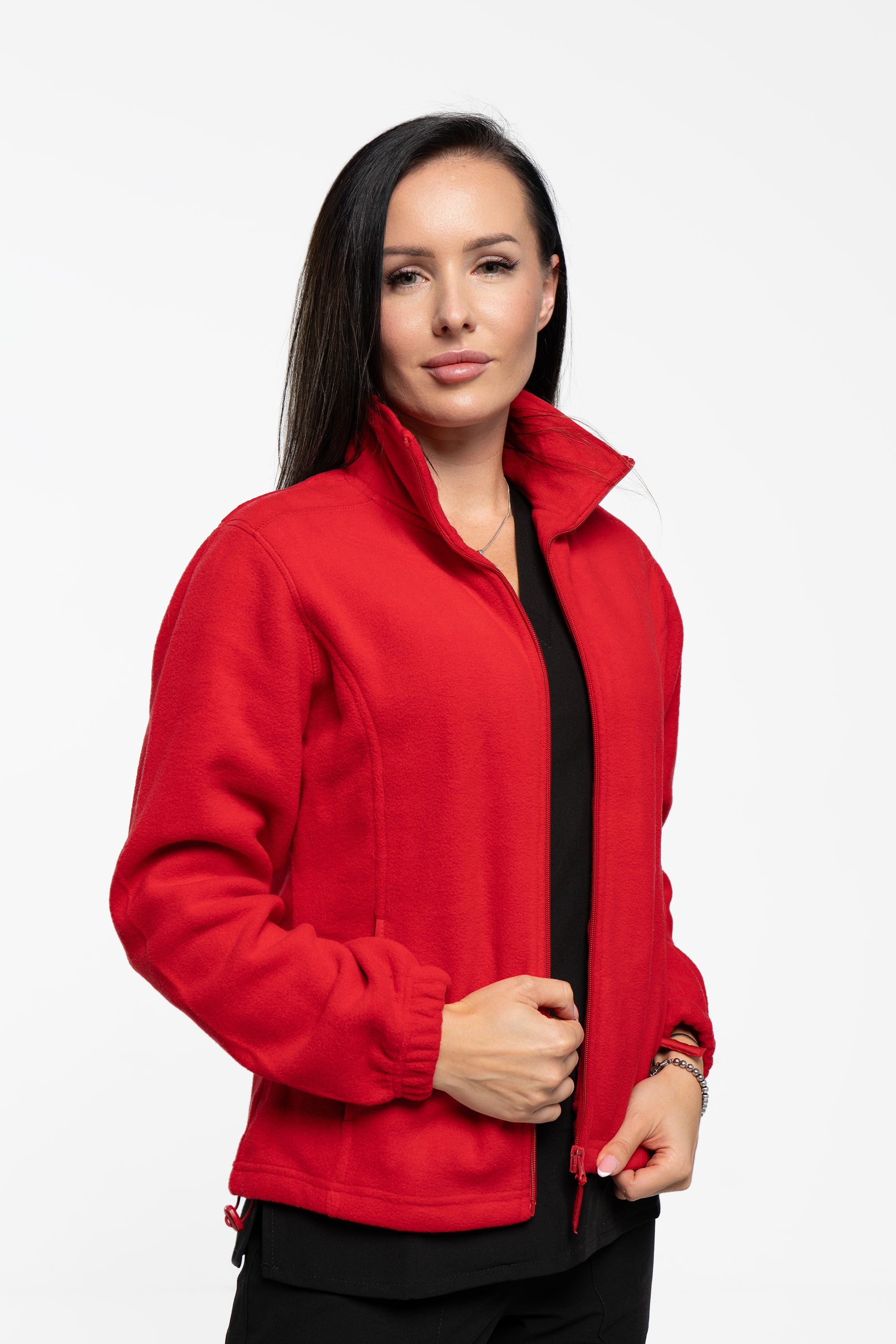 Polarowa bluza medyczna damska - kolor czerwony