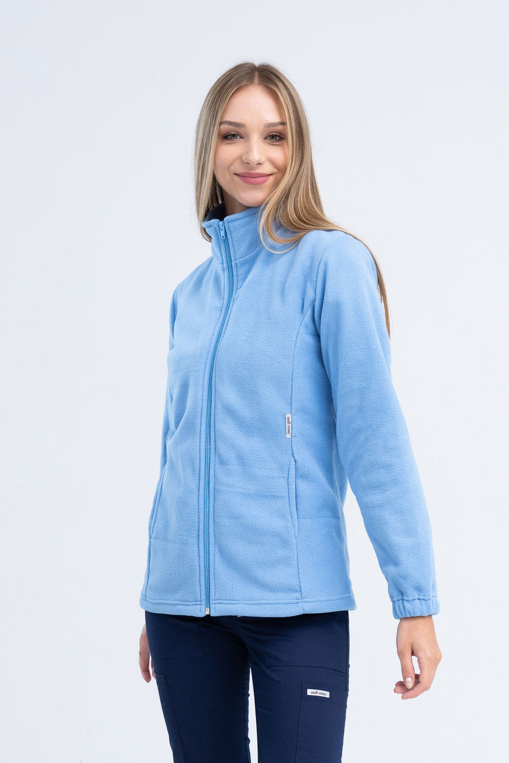 Polarowa bluza medyczna damska Adela - kolor niebieski