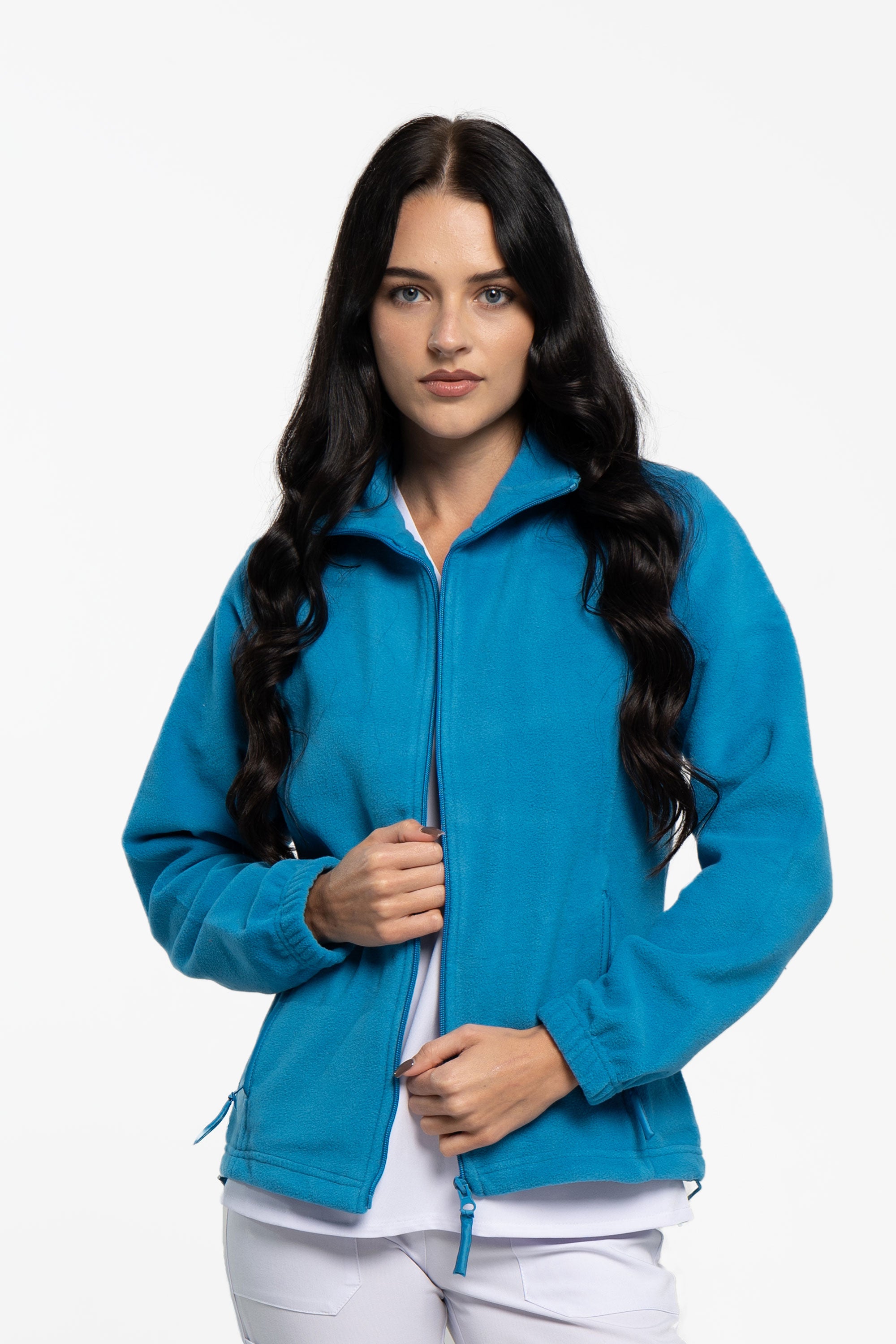 Polarowa bluza medyczna damska - kolor turkus