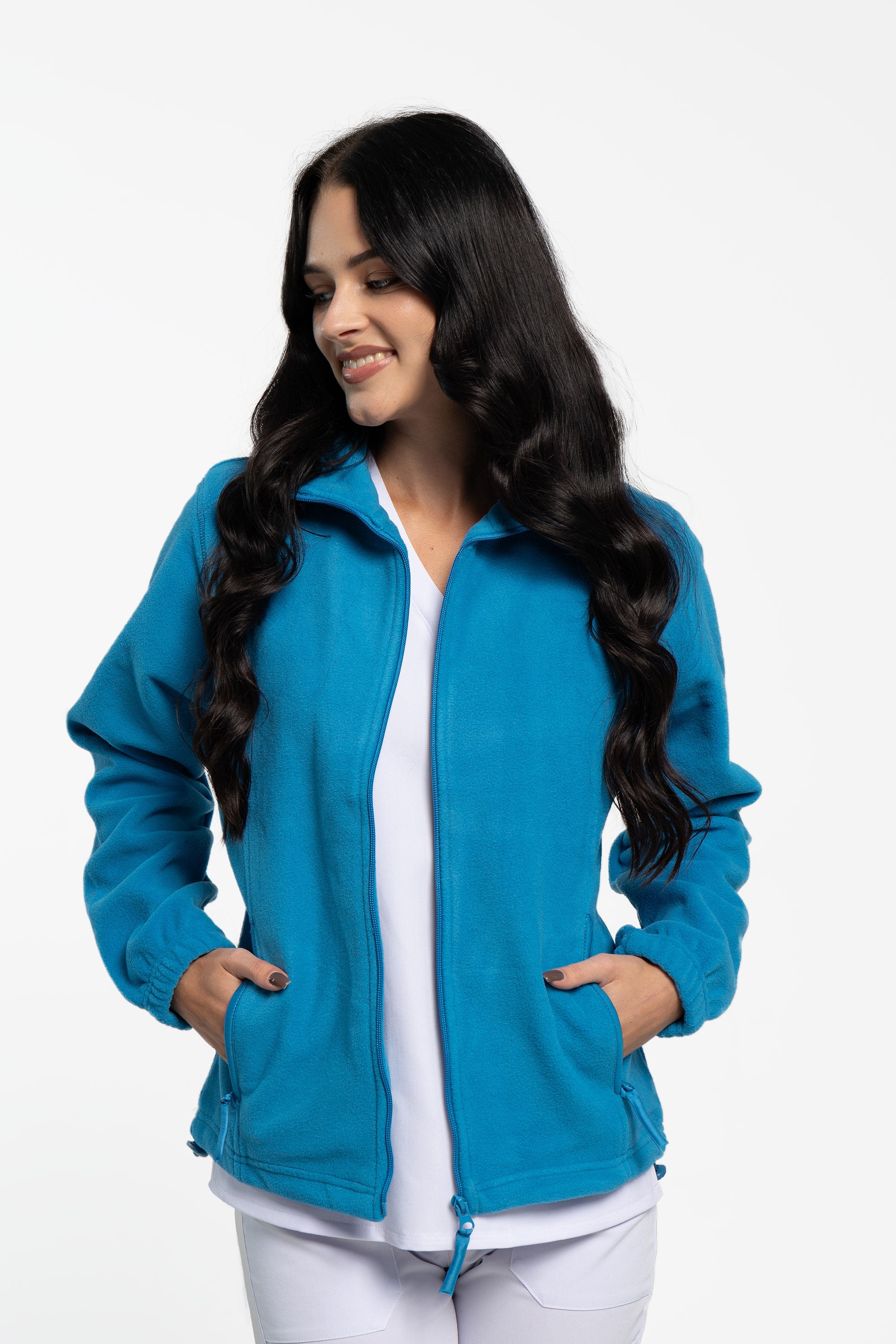 Polarowa bluza medyczna damska - kolor turkus