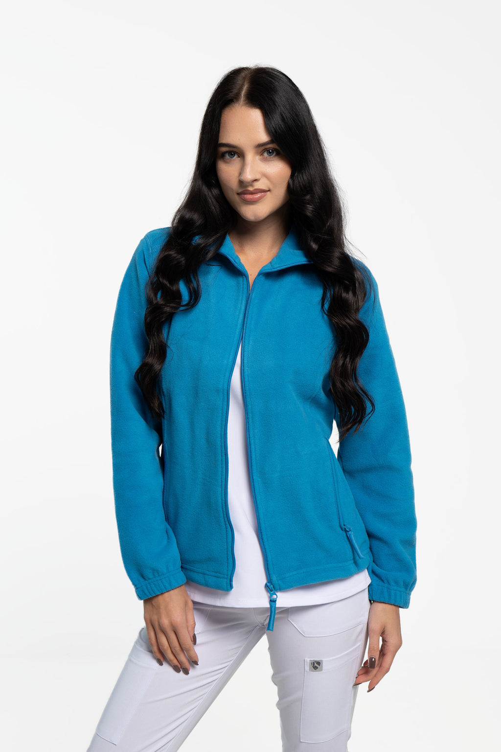 Polarowa bluza medyczna damska - kolor turkus