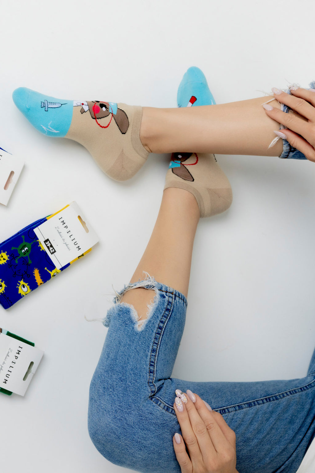 Skarpetki stopki ze wzorem Dr. Królikowa