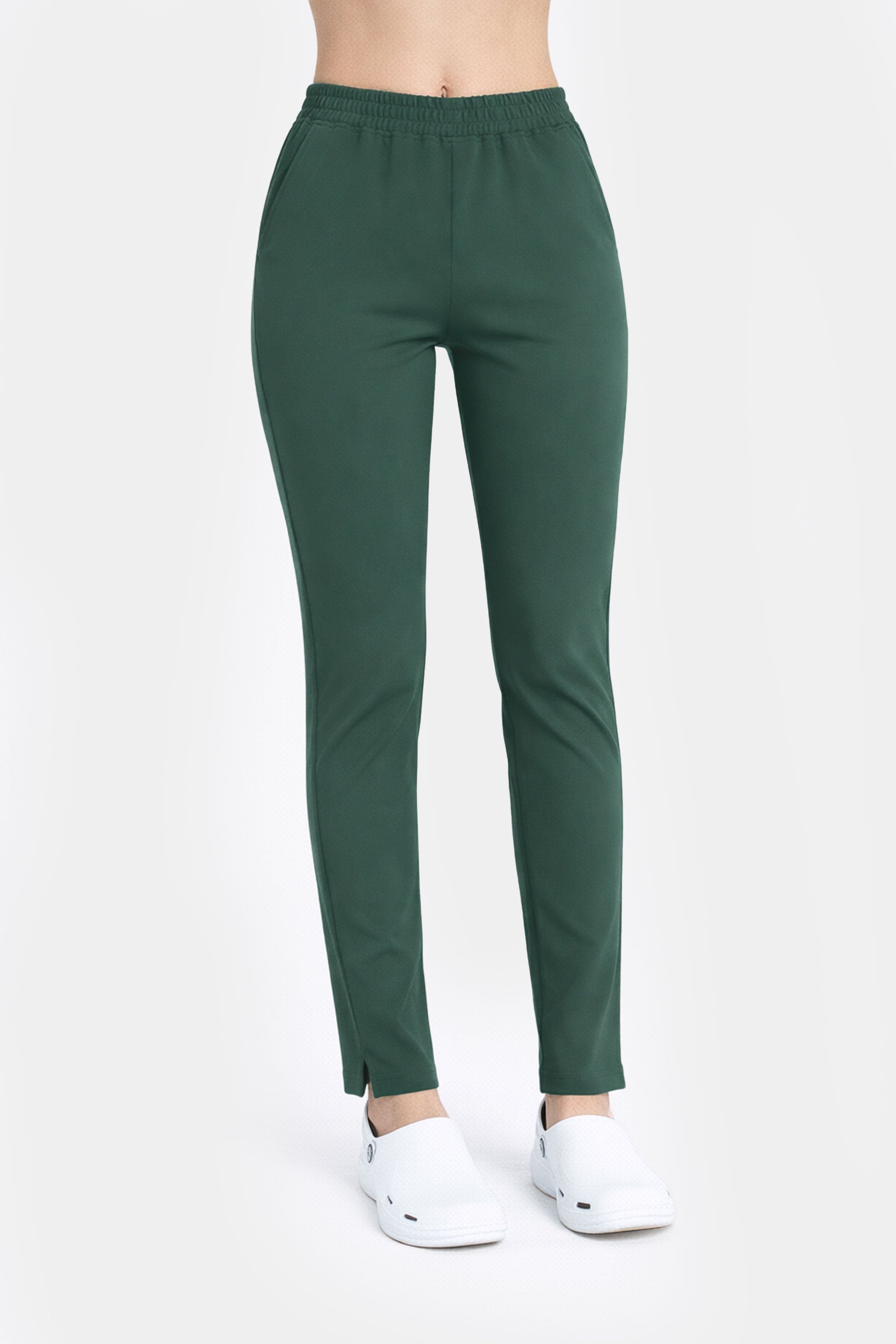 Damskie spodnie medyczne Slim Soft - kolor dark green