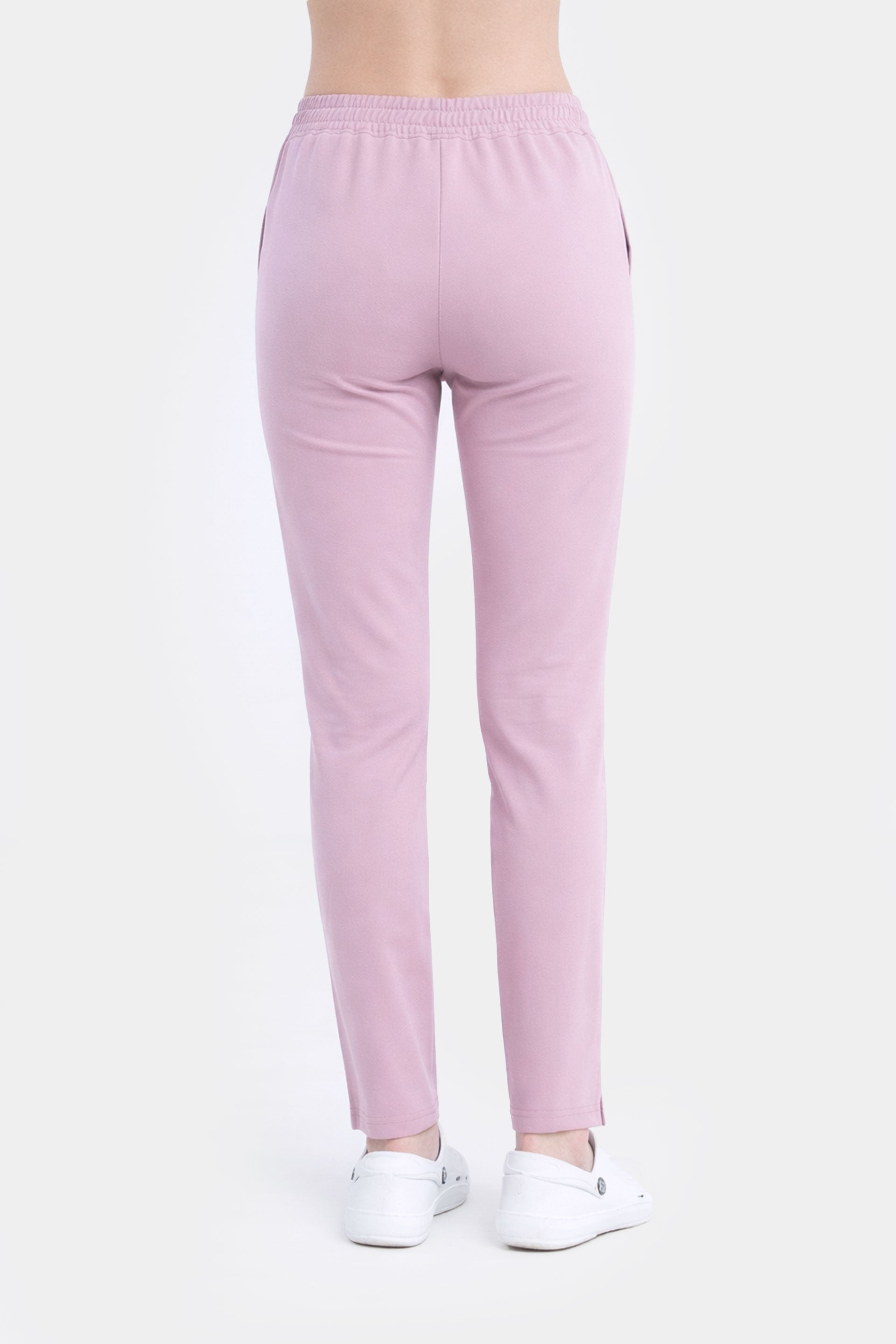 Damskie spodnie medyczne Slim Soft - kolor pudra rose