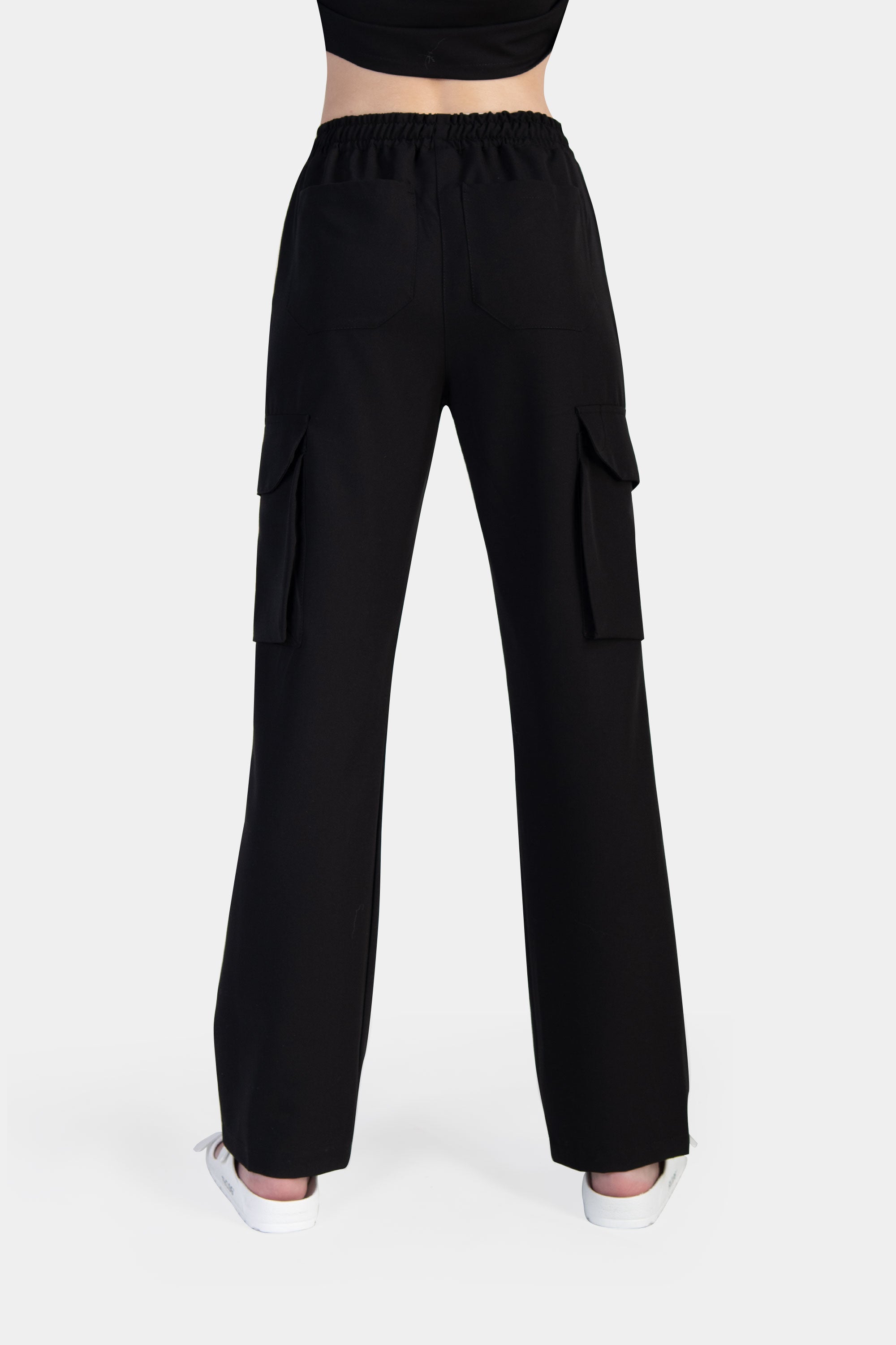 Medyczne spodnie damskie bojówki - kolor black