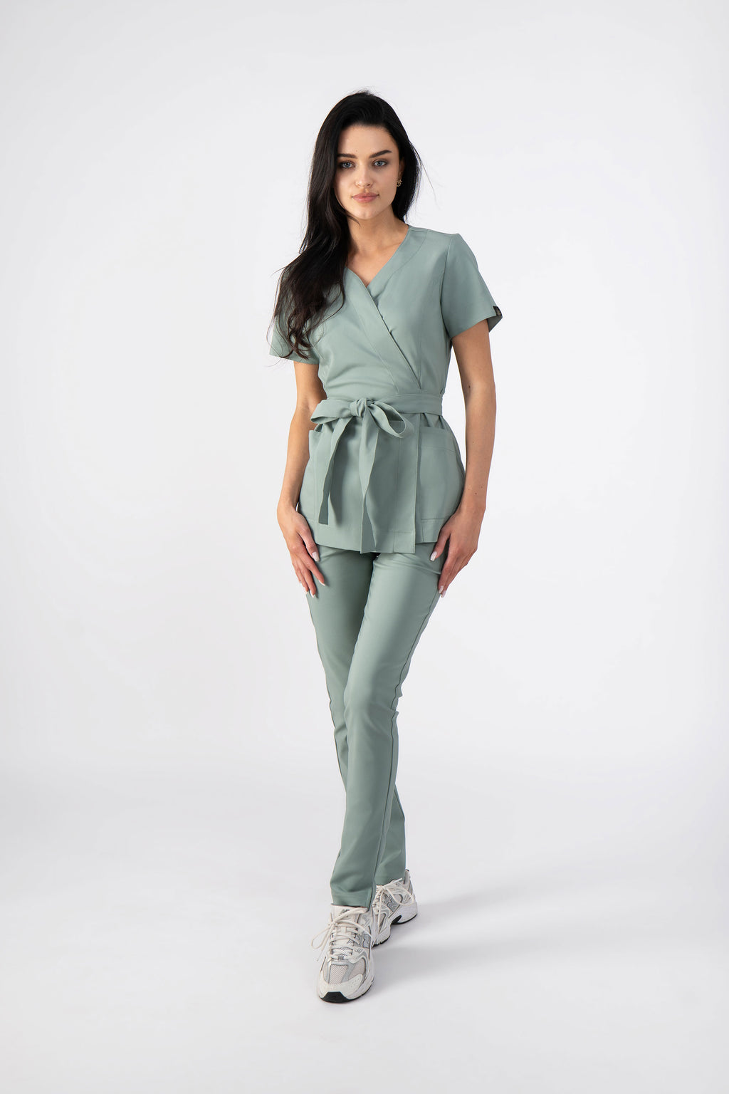 Damskie spodnie medyczne Fit - kolor herbal mint